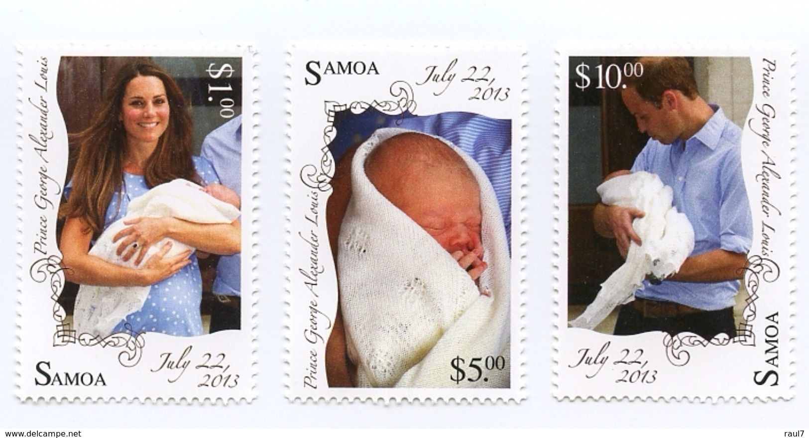 SAMOA 2013 - Royal Baby, Naissance Du Prince George - 3 Val Neufs // Mnh - Samoa