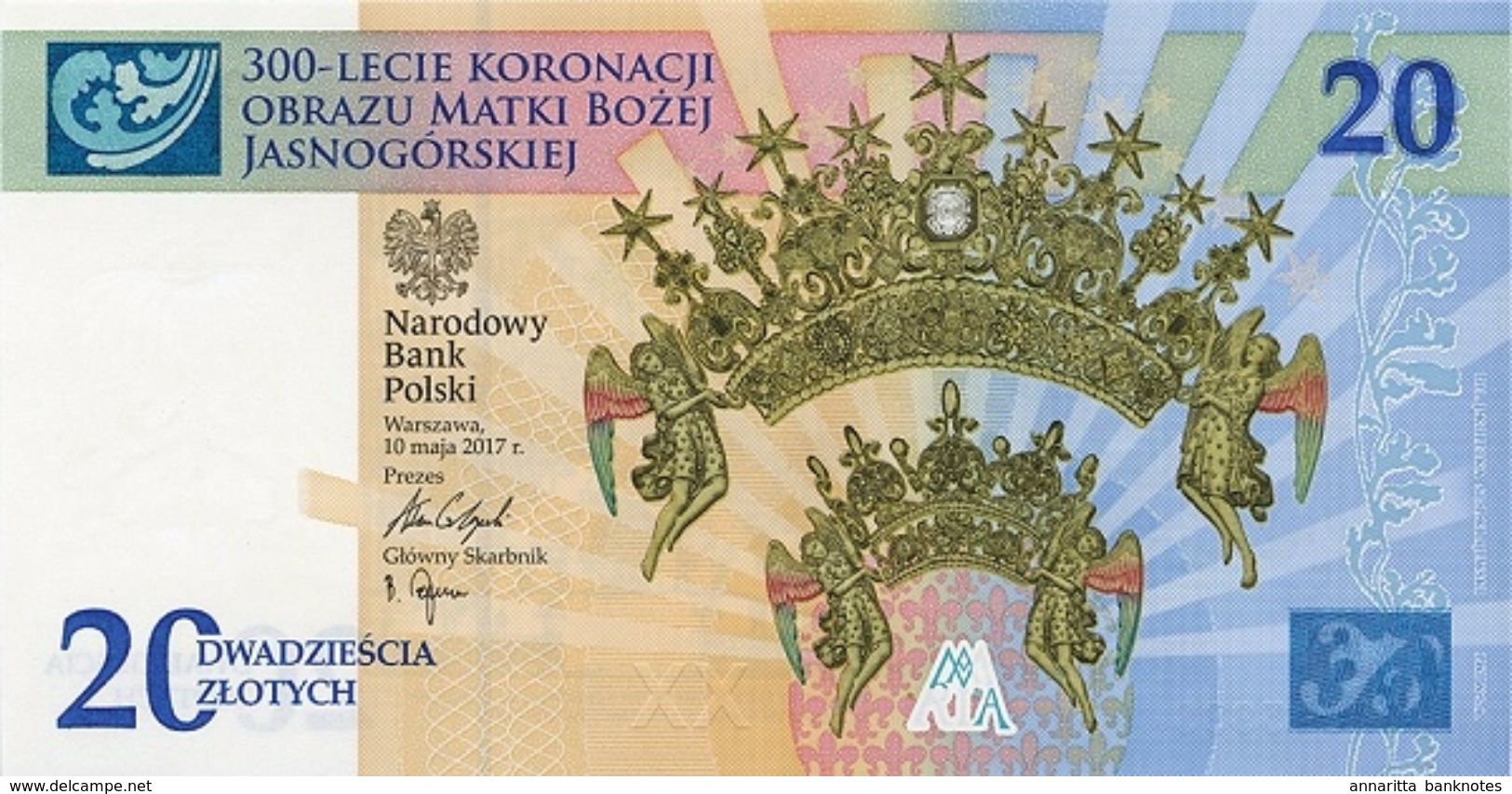 POLAND 20 ZLOTYCH 2017 P-NEW UNC COMMEMORATIVE WITH FOLDER [PLNP821a] - Poland