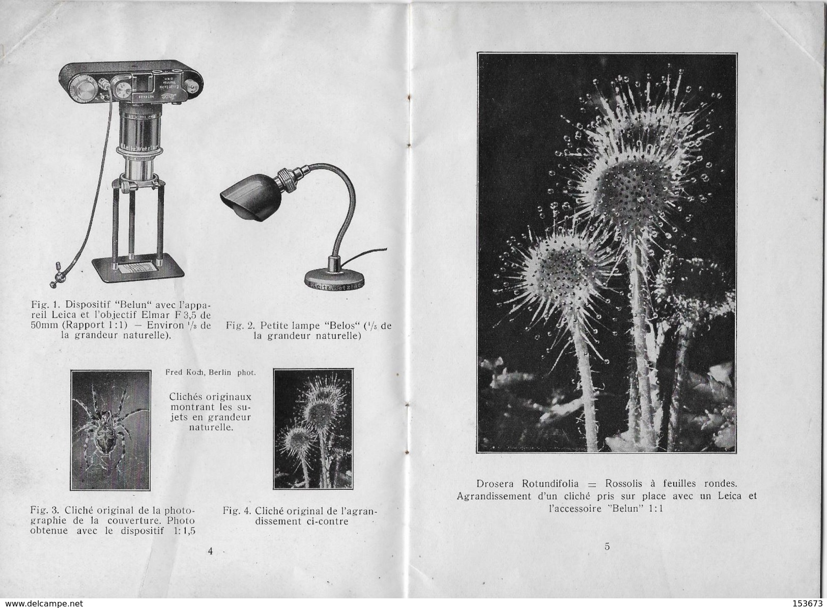 Guide LEITZ 1936 "Accessoires Pour La Photographie De Petits Objets Avec L'appareil LEICA" (24 P.) Ernst LEITZ à WETZLAR - Matériel Et Accessoires