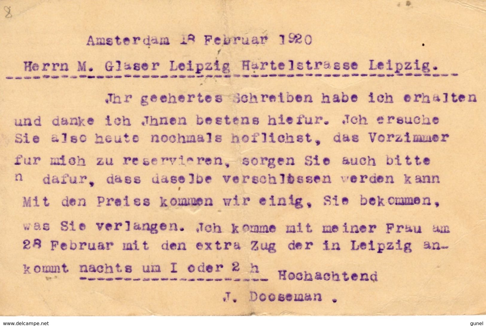 1920 Bk G103 Van Amsterdam Naar Leipzig - Postal Stationery