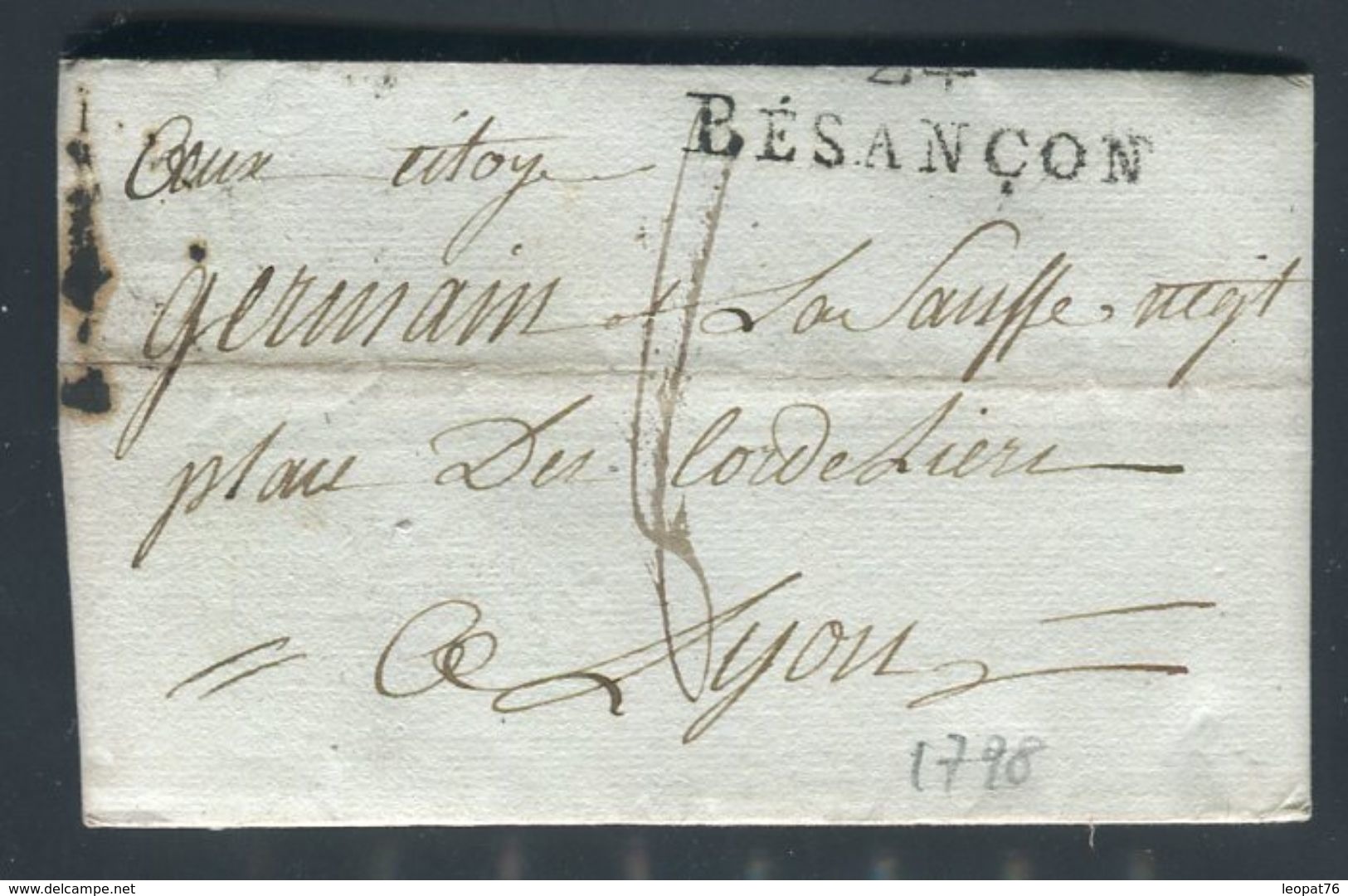 France - Lettre Avec Texte De Besançon Pour Lyon En 1798 - Ref N 1 - 1701-1800: Vorläufer XVIII