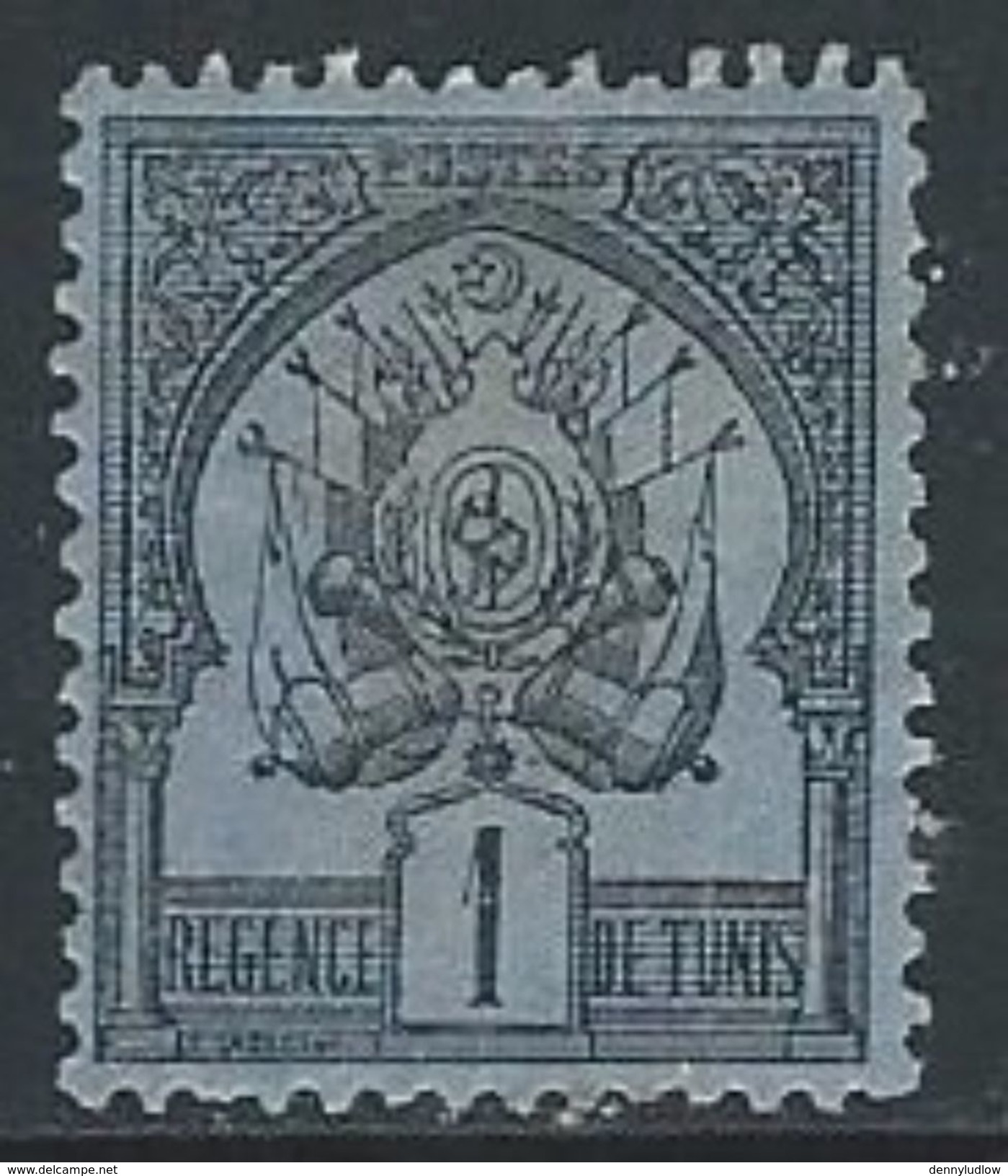 Tunisia  1888   Sc#1  1c  MH*   2016 Scott Value $5.50 - Neufs