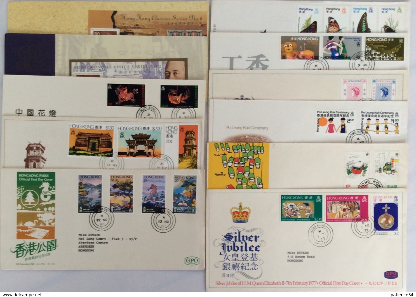 HONG KONG: Petit Lot D' Enveloppes Premier Jour - FDC