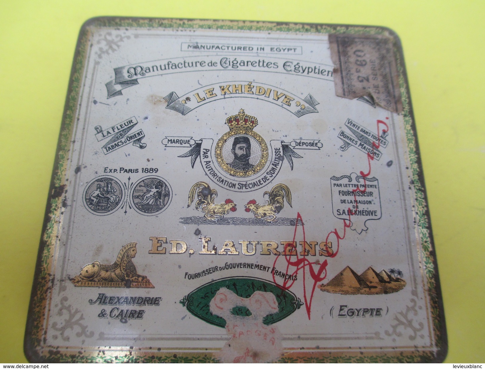 Boite Métallique Ancienne/20 Cigarettes Egyptiennes/ Ed Laurens / Le Khédive/Alexandrie & Caire/Vers 1930-1950   BFPP191 - Boxes