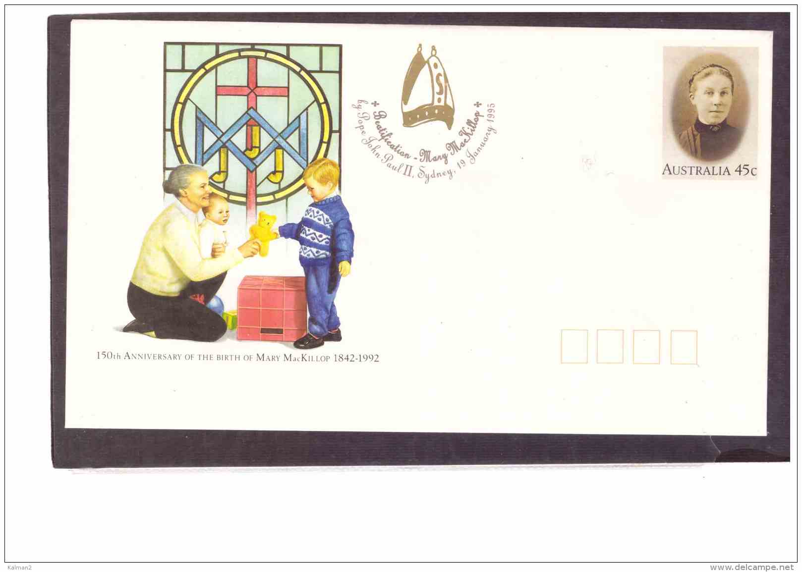 AU36bis   -   NEW ENTIRE   /    150th ANNIVERSARY OF THE BIRTH OF MARY MacKILLOP - BEATIFICATION - Entiers Postaux