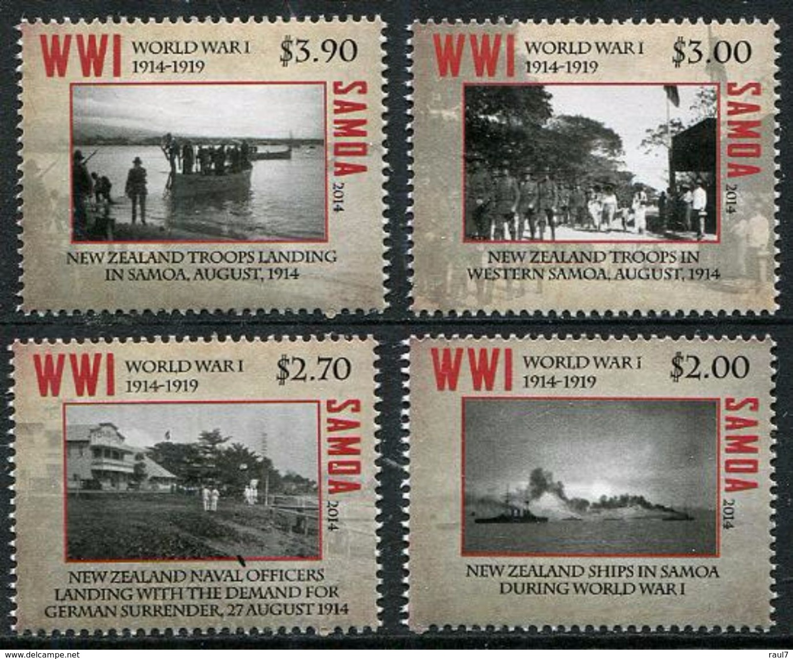SAMOA 2014 - Cent De La 1ere Guerre Mondiale, Troupes Néo Zélandaises à Samoa - 4 Val Neufs // Mnh - Samoa