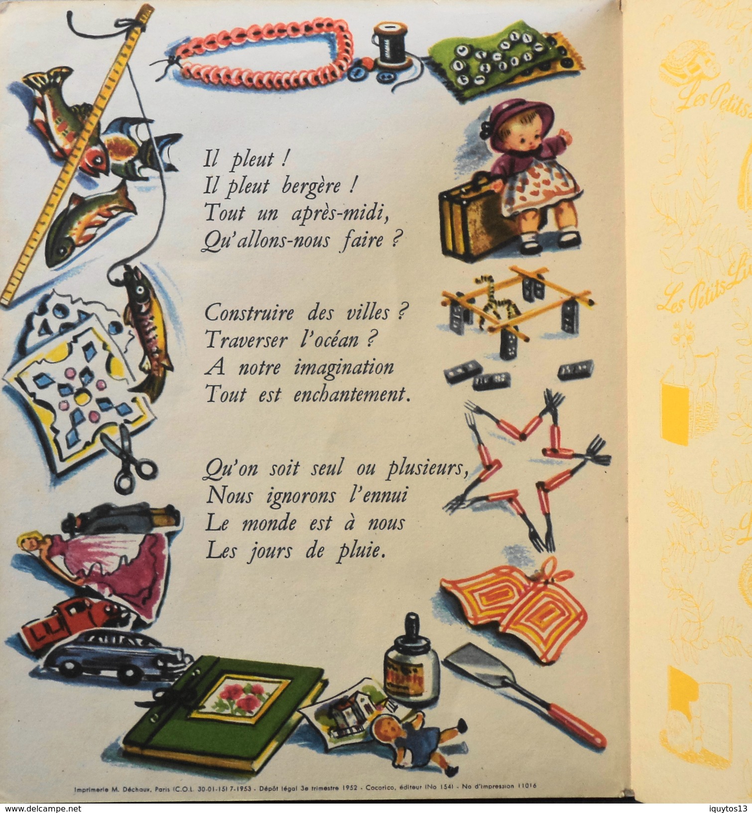 IL PLEUT COMMENT S'AMUSER - Illust. De C. MALVERN - Un Petit Livre D'Or - Les Ed. COCORICO - Daté : 3 - 1952 - BE - Contes