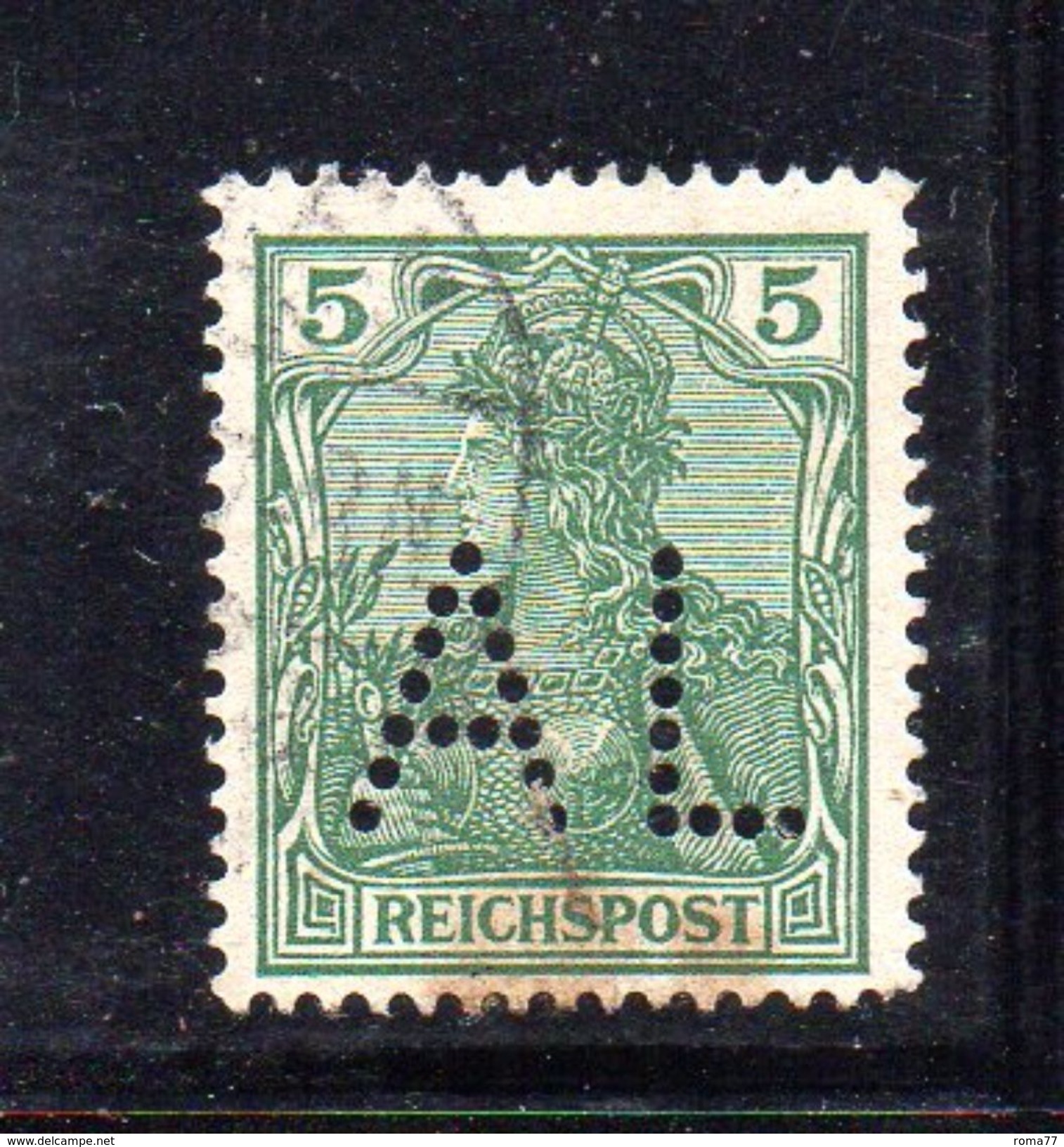 XP3593 - GERMANIA 1900 PERFIN PERFINS , 5 P. Usato Unificato N. 53  Usato - Usati