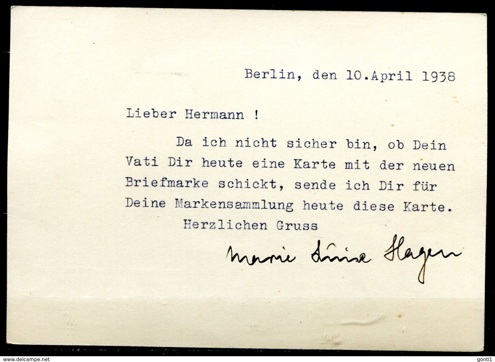 German Empires,1938 Bedarfskarte Mit Mi.Nr.663 Und MWST"Berlin Charlottenburg-A, 10.April Dem Führer Dein JA "1 Beleg - Briefe U. Dokumente