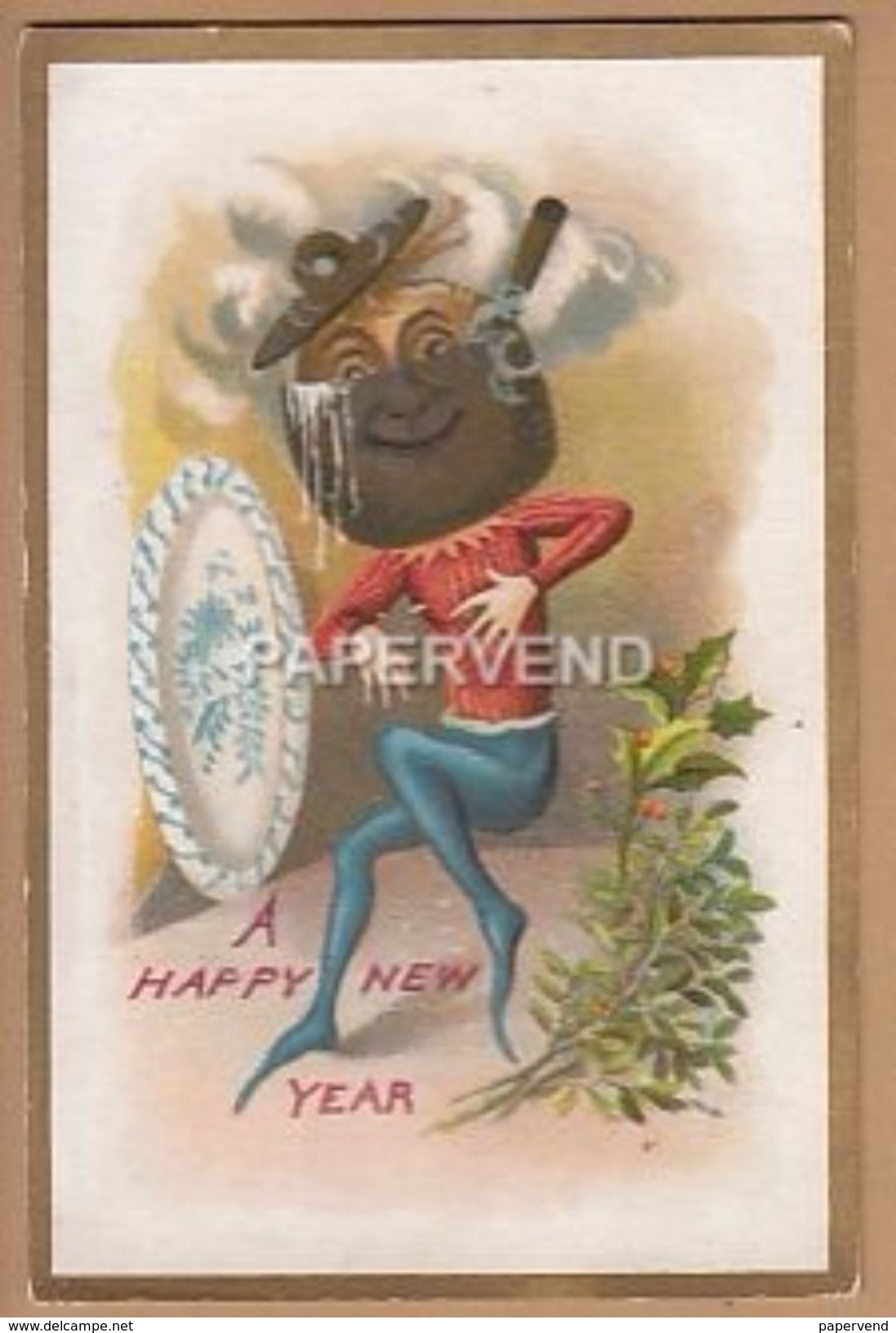 Victorian Greeting Card  Plum Pudding In The Pot  Egc99 - Unclassified