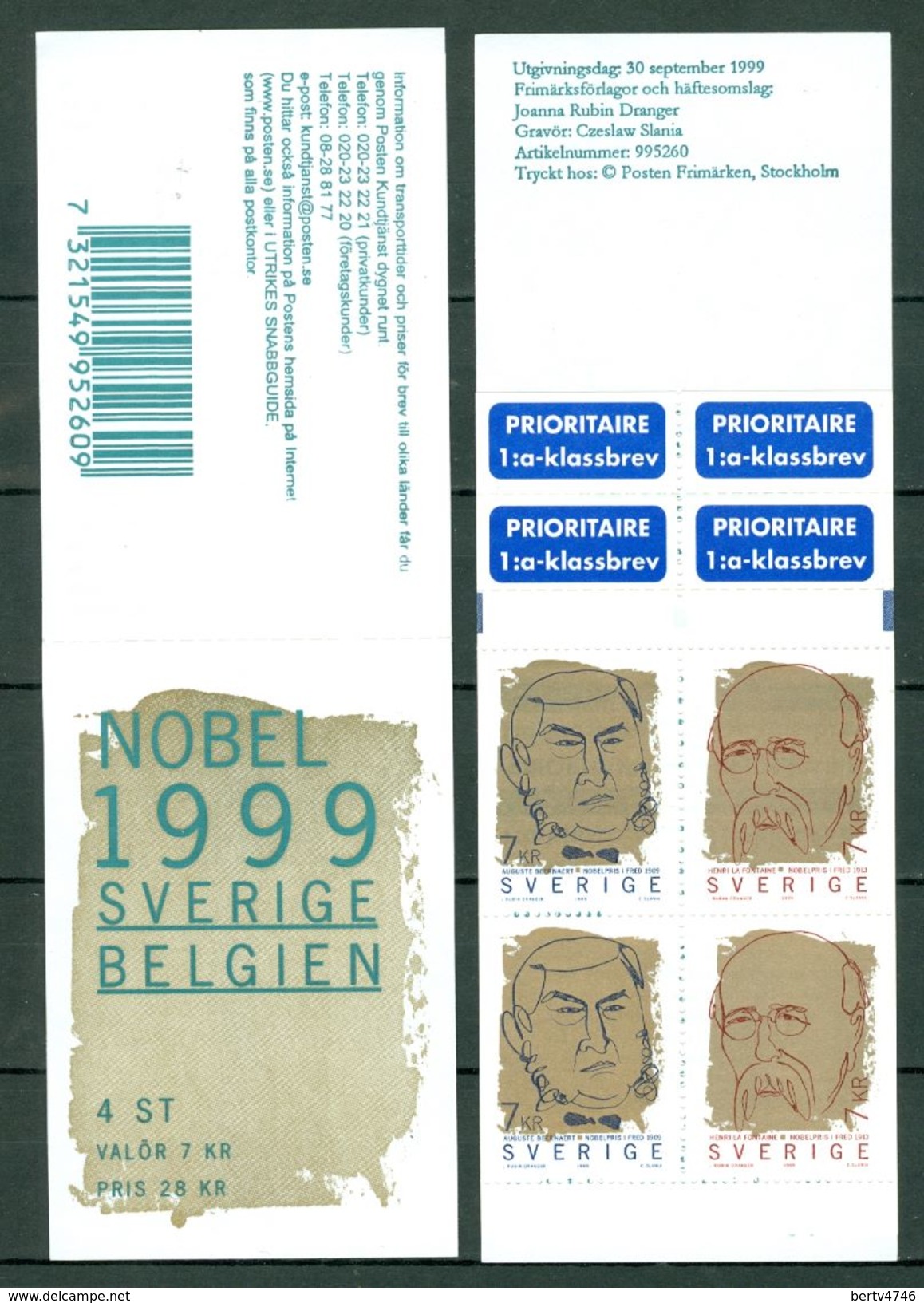 Sverige 1999  Yv  C2123** Boekje/carnet 2123** Complete Booklet MNH - 1981-..