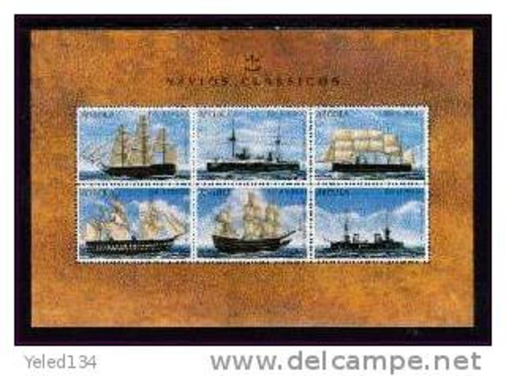 ANGOLA   963  MINT NEVER HINGED MINI SHEET OF SHIPS - Schiffe