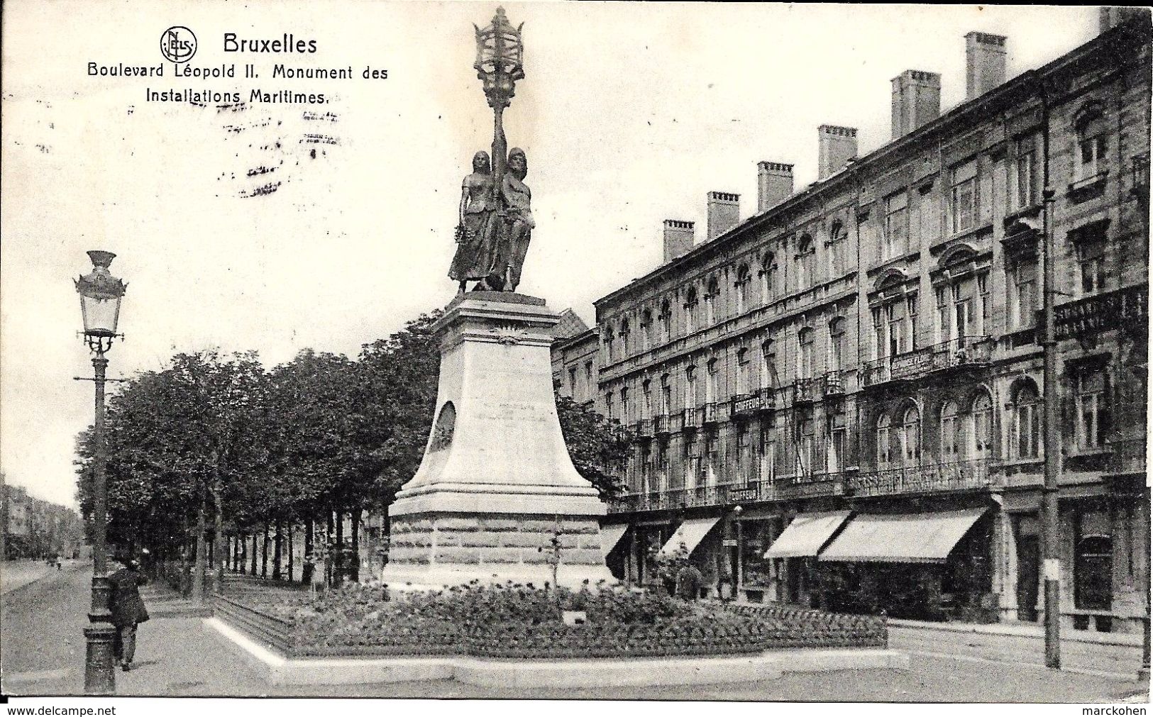 BRUXELLES (1080) : Boulevard Léopold II à Molenbeek - Monument Des Installations Maritimes. CPA. - Molenbeek-St-Jean - St-Jans-Molenbeek