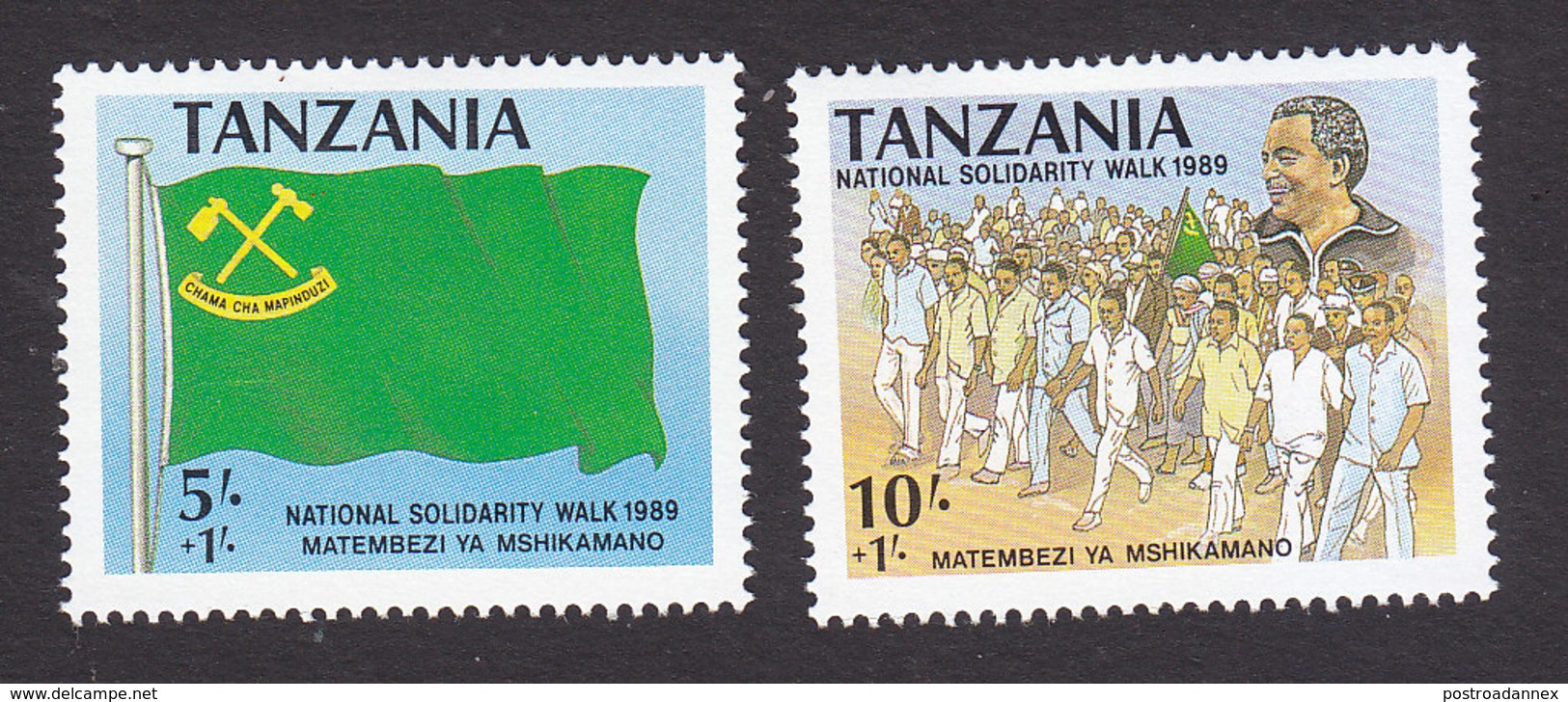 Tanzania, Scott #B4-B5, Mint Hinged, Nat'l Solidarity Walk, Issued 1989 - Tanzanie (1964-...)