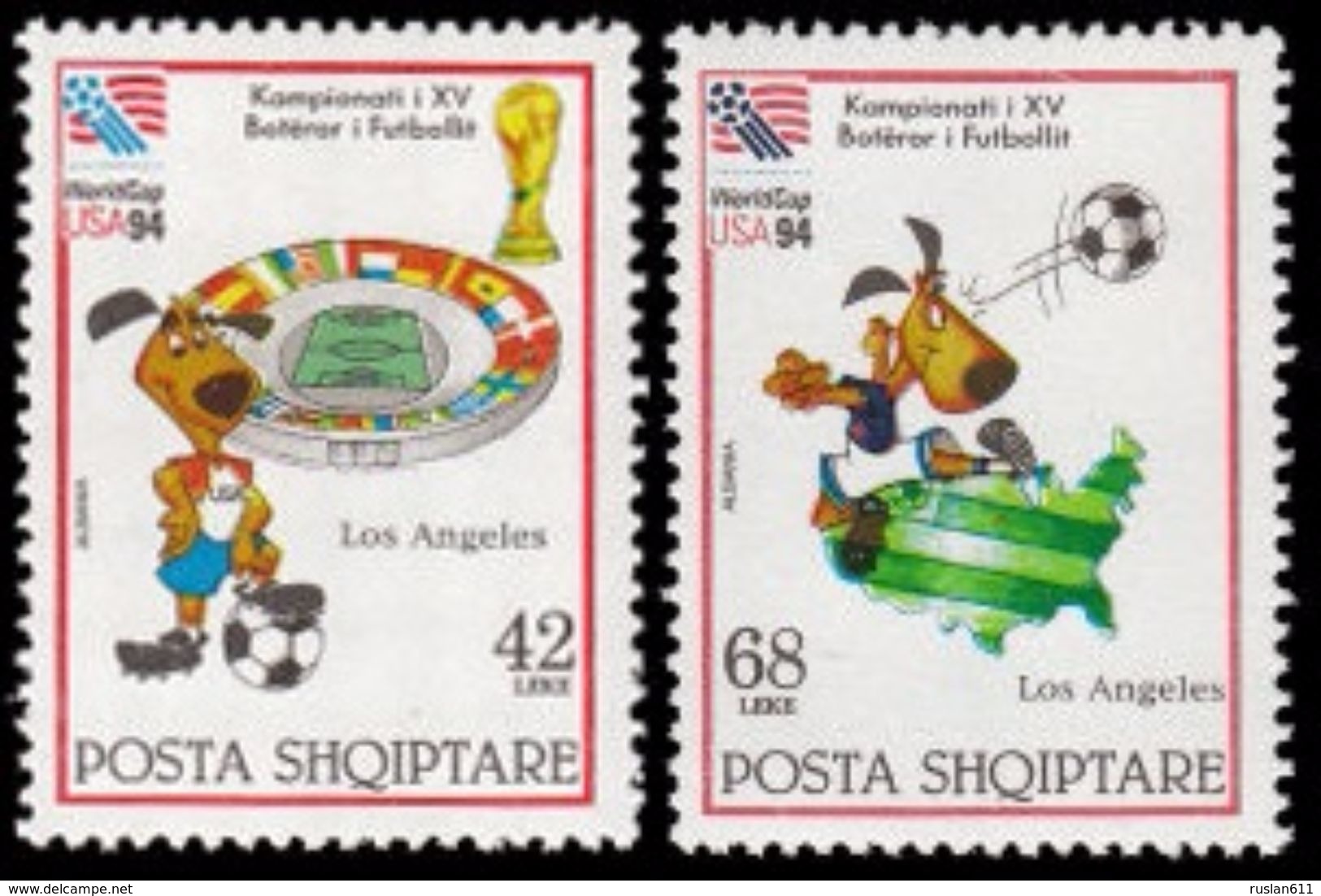 Soccer Football Albania #2538/9 World Cup USA 1994 MNH ** - 1994 – États-Unis