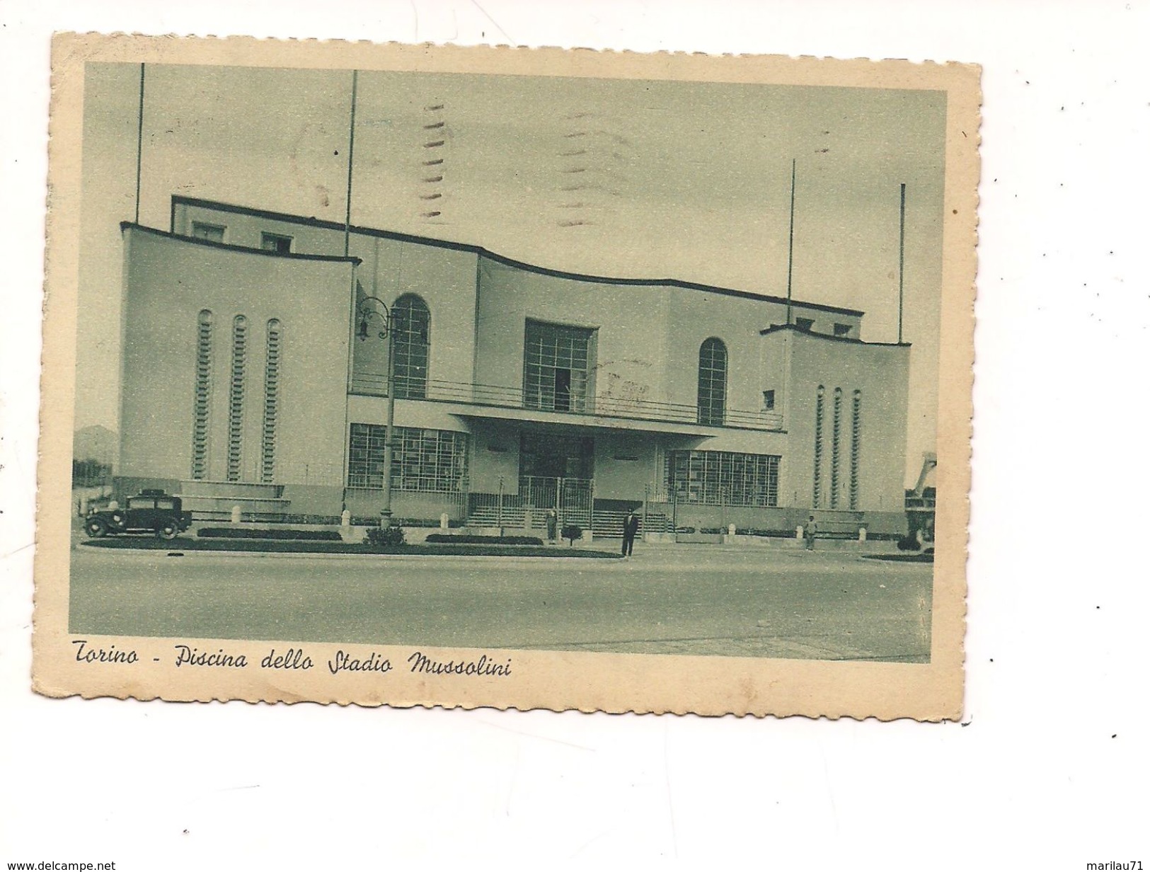 M4804 PIEMONTE TORINO PISCINA STADIO MUSSOLINI 1937 VIAGGIATA - Estadios E Instalaciones Deportivas