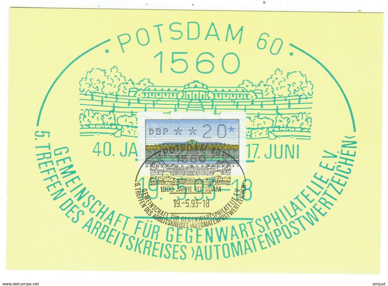 Allemagne // Deutschland // Carte , Automatenmarken Deutsche Bundespost - Brieven En Documenten