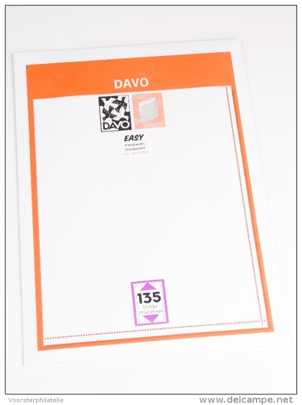 DAVO EASY TRANSPARENT STROKEN MOUNTS T135 (215 X 139) 10 STK/PCS - Enveloppes Transparentes