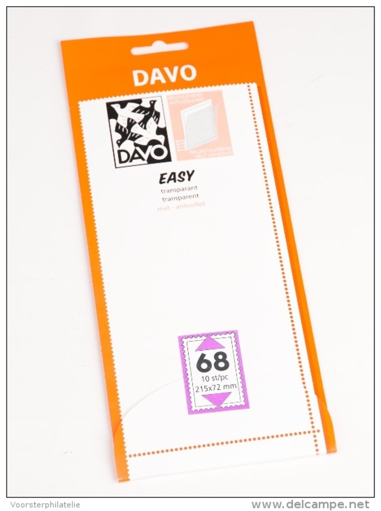 DAVO EASY TRANSPARENT STROKEN MOUNTS T68 (215 X 72) 10 STK/PCS - Buste Trasparenti