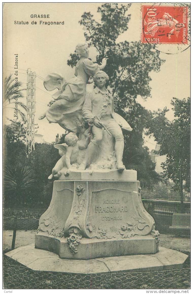 06 - GRASSE - Statue De Fragonard - Grasse