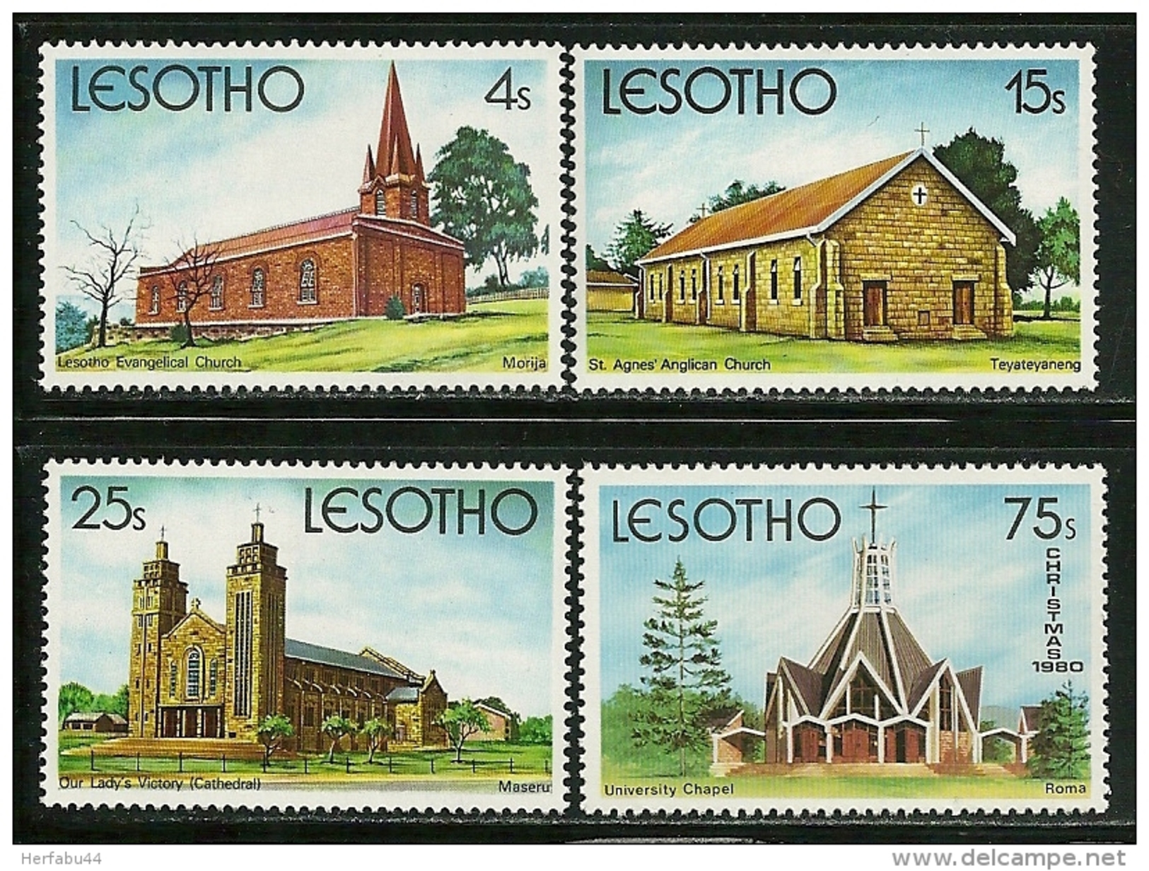 Lesotho       "Christmas-Chuch"     Set    SC# 314-17   MNH** - Lesotho (1966-...)