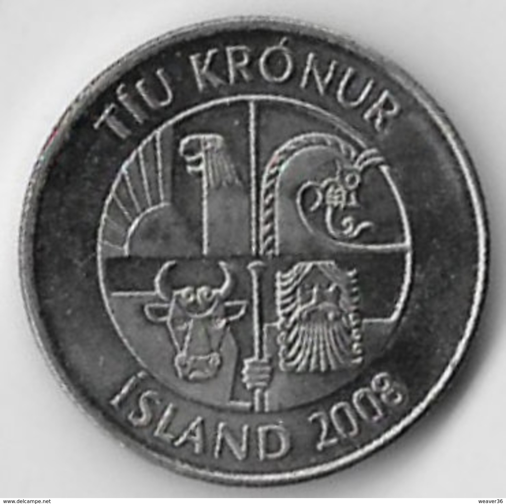 Iceland 2008 10 Kronur (2) [C710/2D] - Islandia