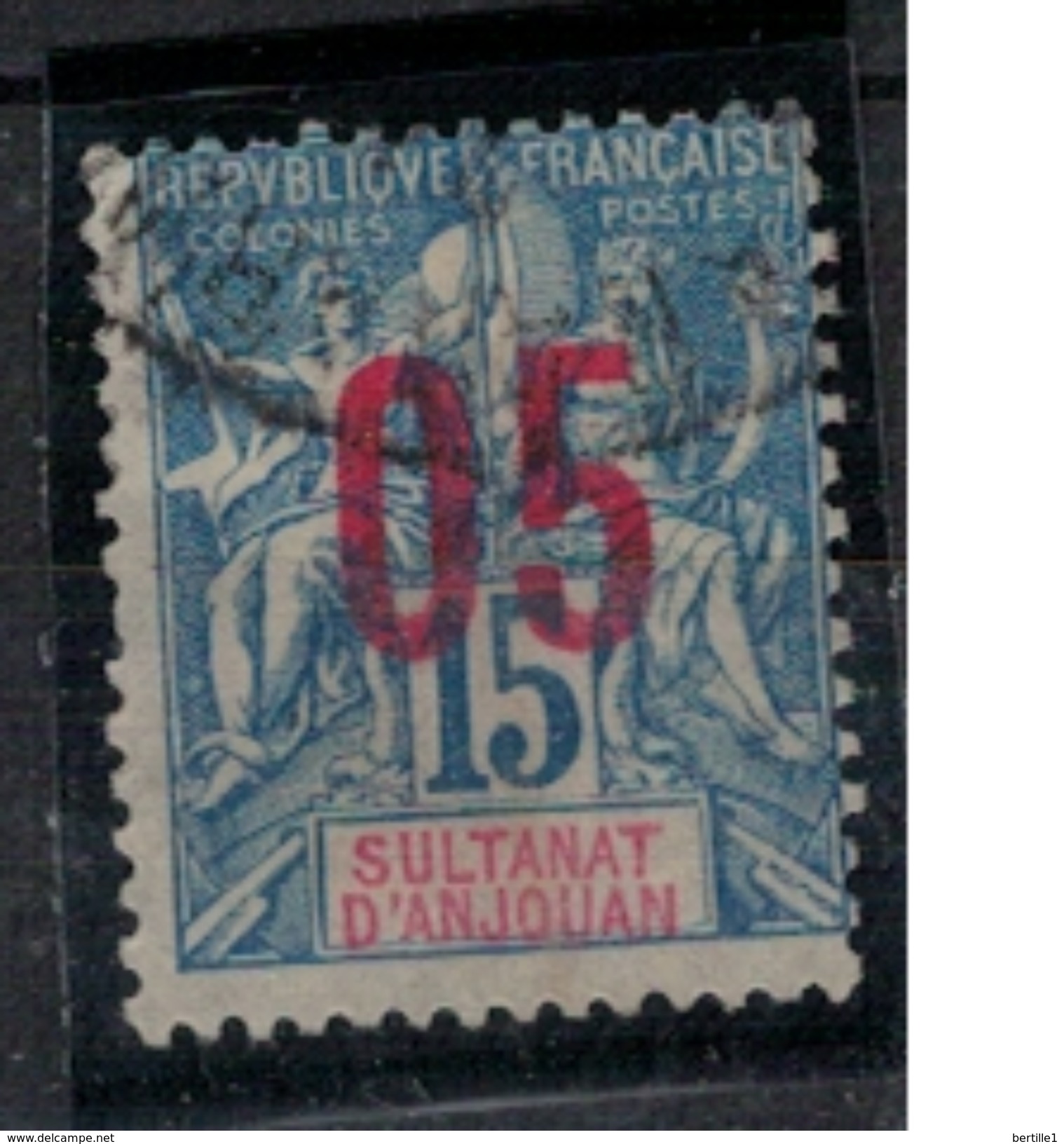 ANJOUAN                N°  YVERT     22      ( 1 )     OBLITERE       ( O   4377 ) - Used Stamps