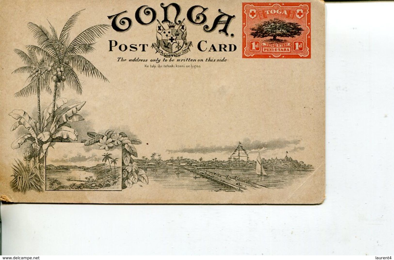 (211) Very Old - Tonga Island Pre-paid Postcard - Circa 1895 - Blow Hole Houma Tonga - Tonga