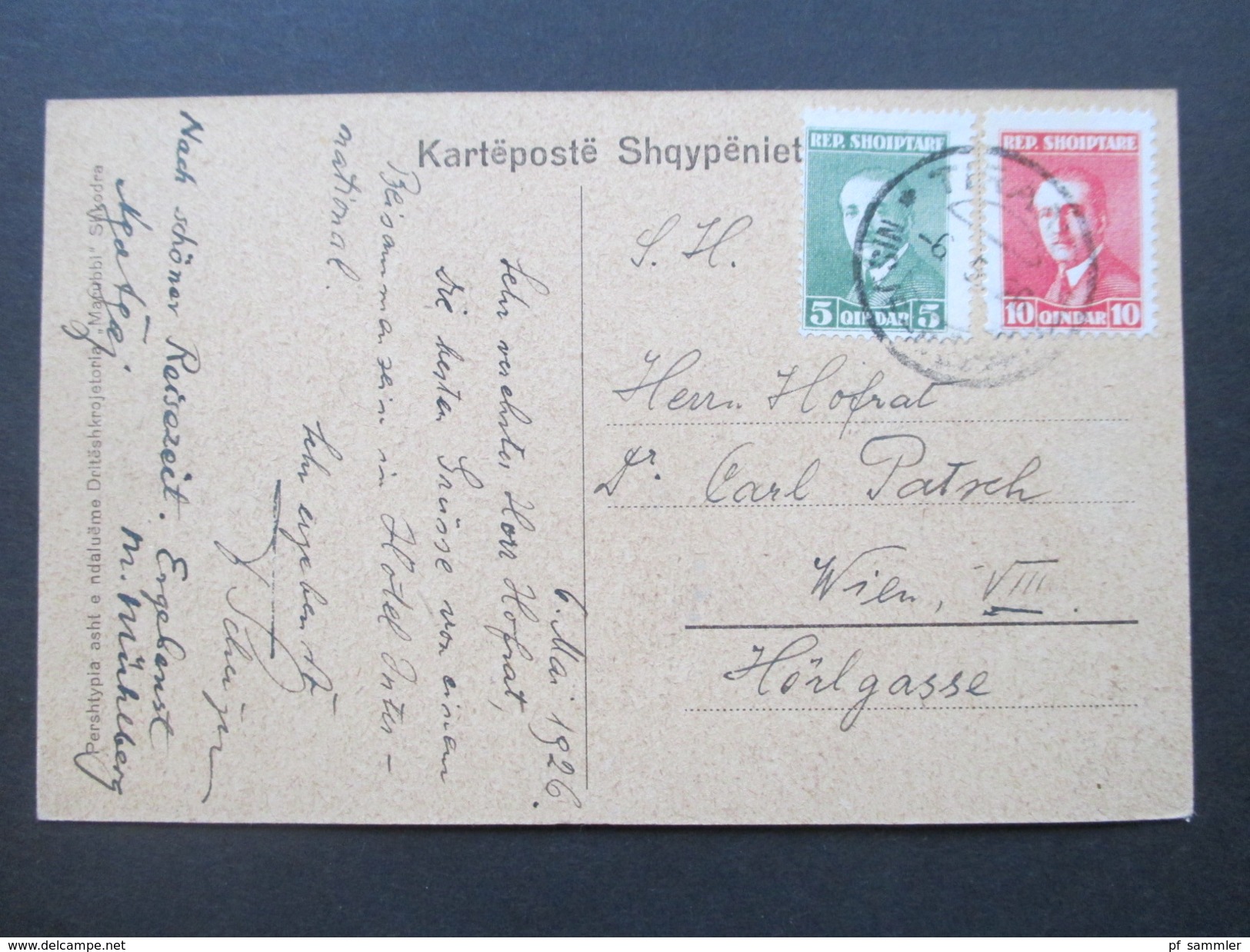 AK 1926 Albanien Durres. Fusha E Kasapvet. Seltene Karte! Social Philately Carl Patsch Archaeologe Und Historiker!! - Albania