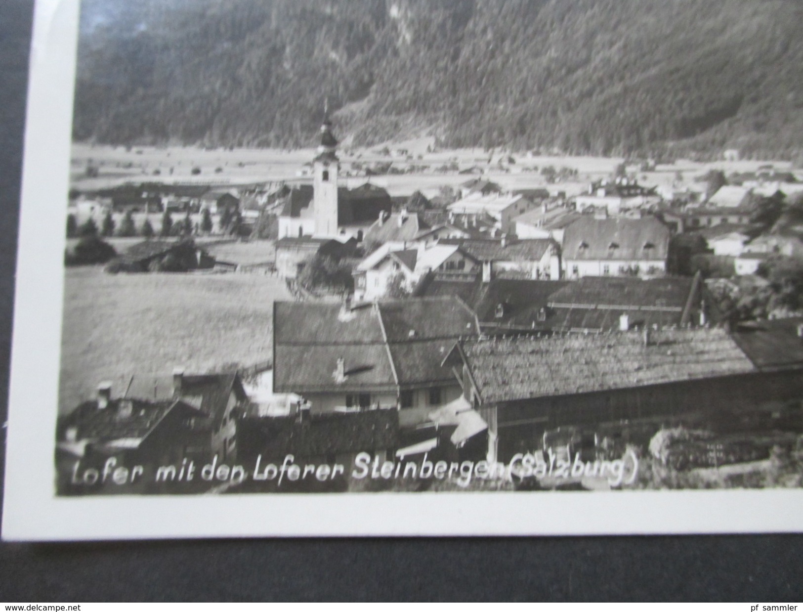 AK Echtfoto 1929 Lofer Mit Dem Loferer Steinbergen (Salzburg) Johann Auer, Trafik Lofer. - Lofer