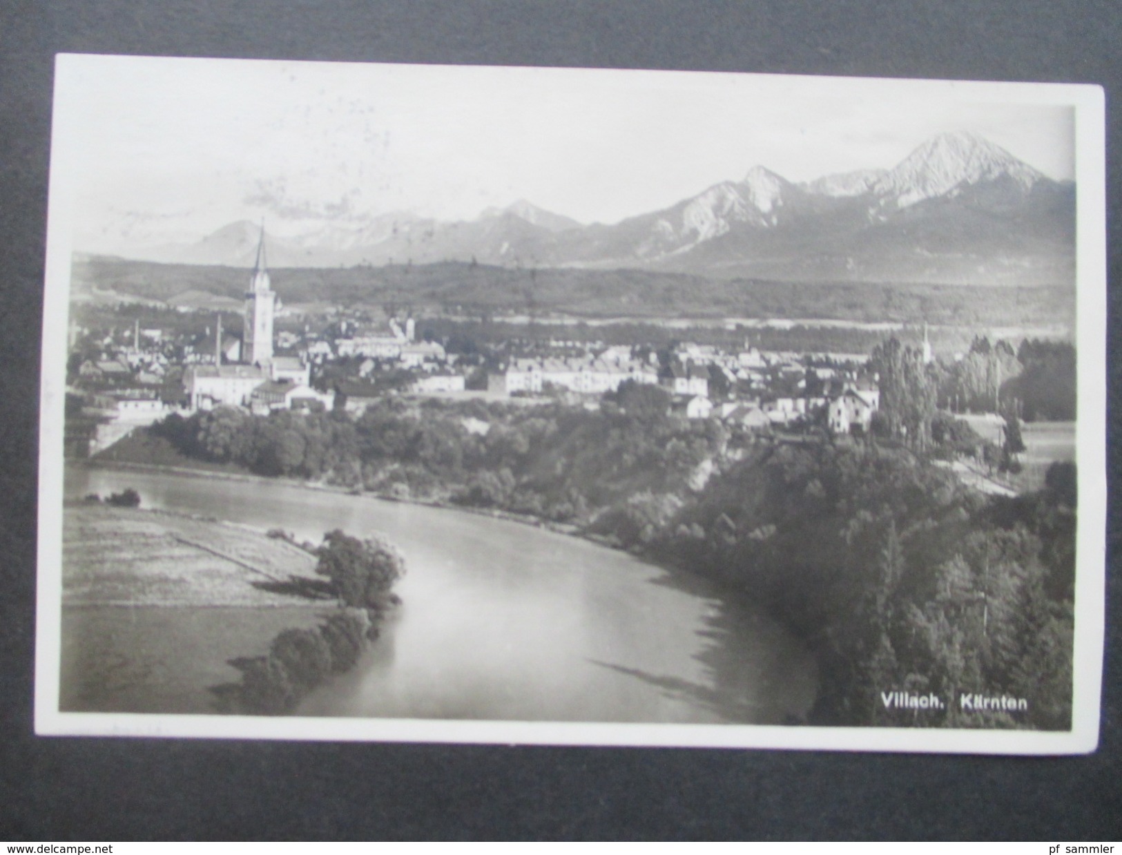 AK 1928 Echtfoto Villach, Kärnten. Frank Verlag. Stempel: Seil- Schwebebahn Auf Die Kanzel 1489m. - Villach