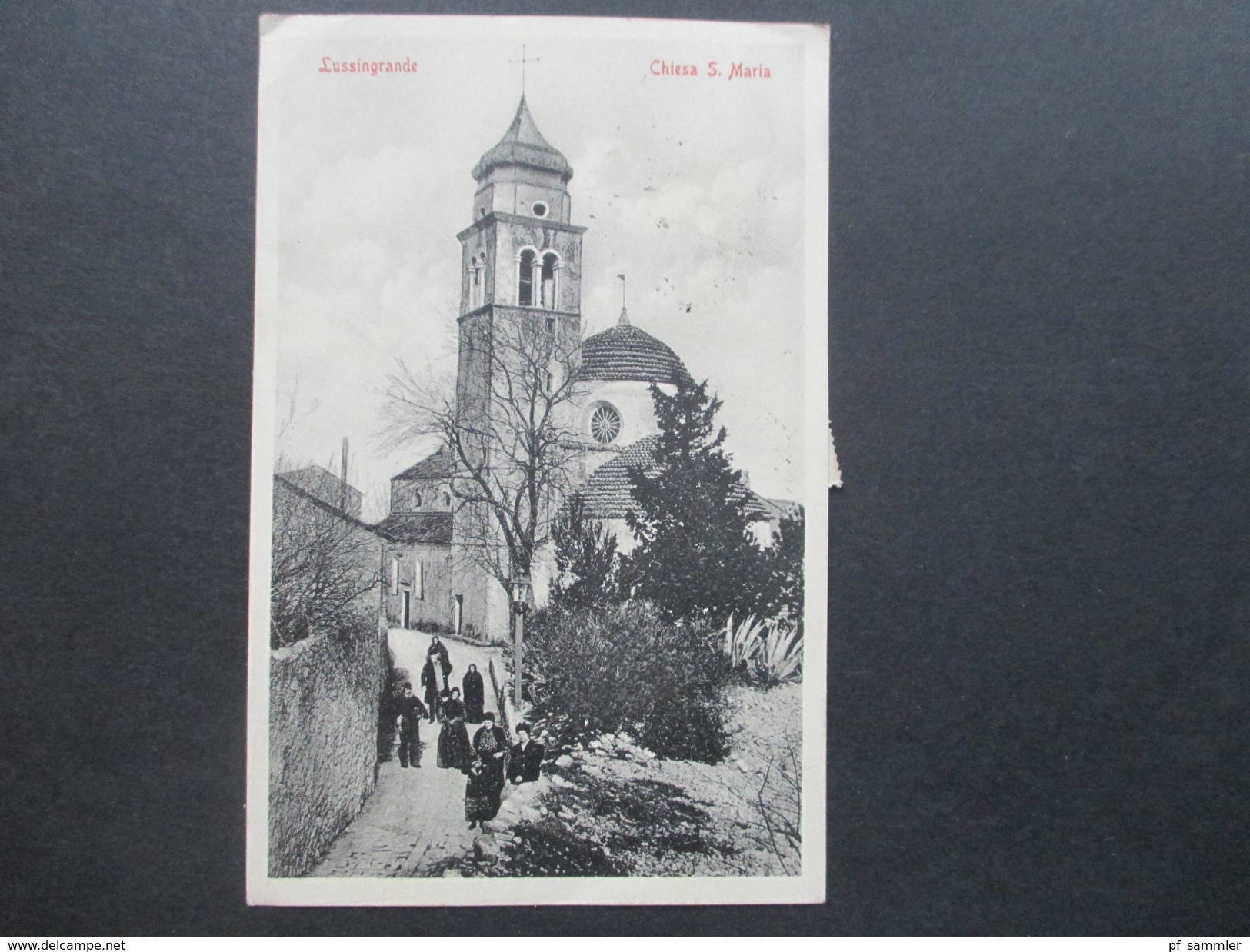 AK 1928 Kroatien PK Mit Italienischen Briefmarken!! Lussingrande. Chiesa S. Maria. Kirche. Interessante Karte!! - Croatie