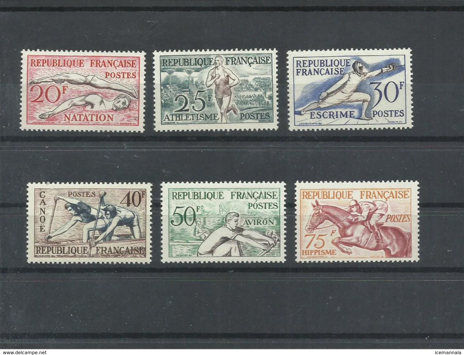 FRANCIA   YVERT 960/65   ( FIRMADOS DEPORTISTAS)   MNH  ** - Summer 1952: Helsinki