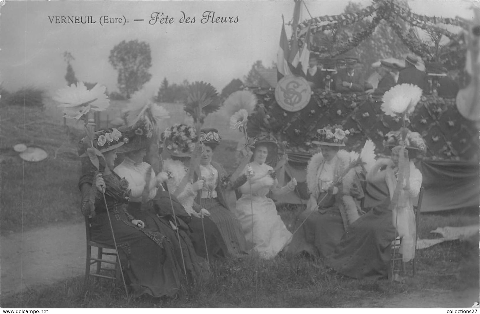 27-VERNEUIL-SUR-AVRE- CARTE PHOTO- FÊTE DES FLEURS - Verneuil-sur-Avre