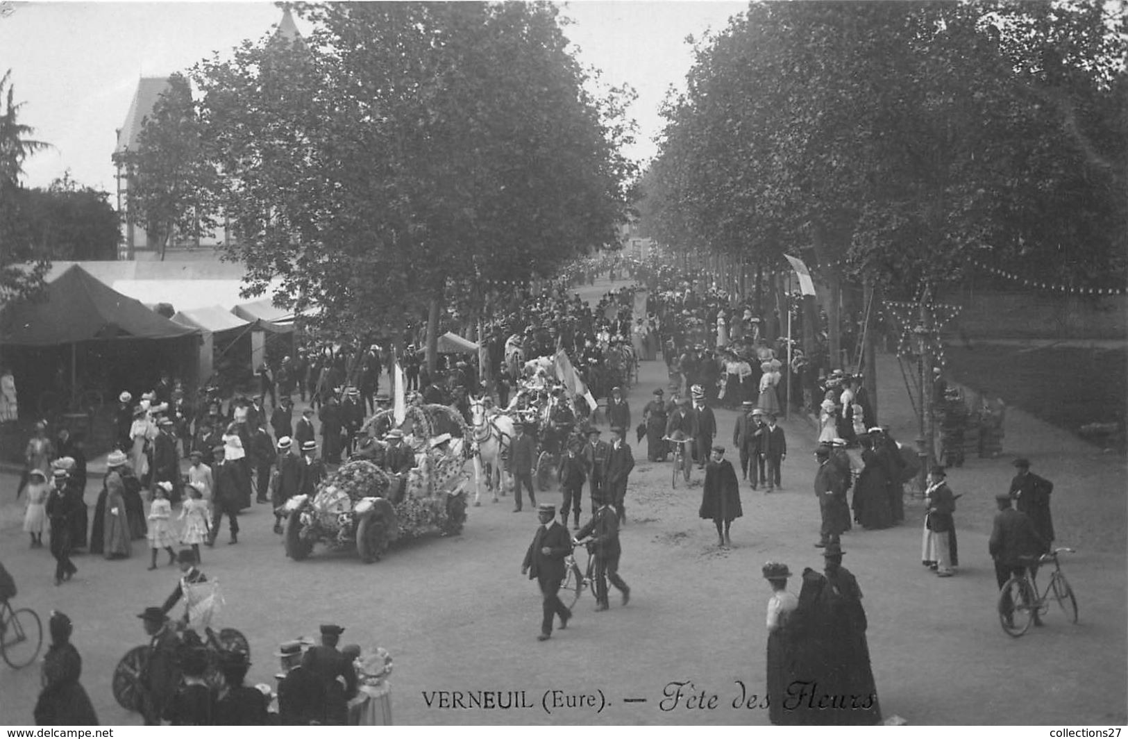 27-VERNEUIL-SUR-AVRE- CARTE PHOTO- FÊTE DES FLEURS - Verneuil-sur-Avre