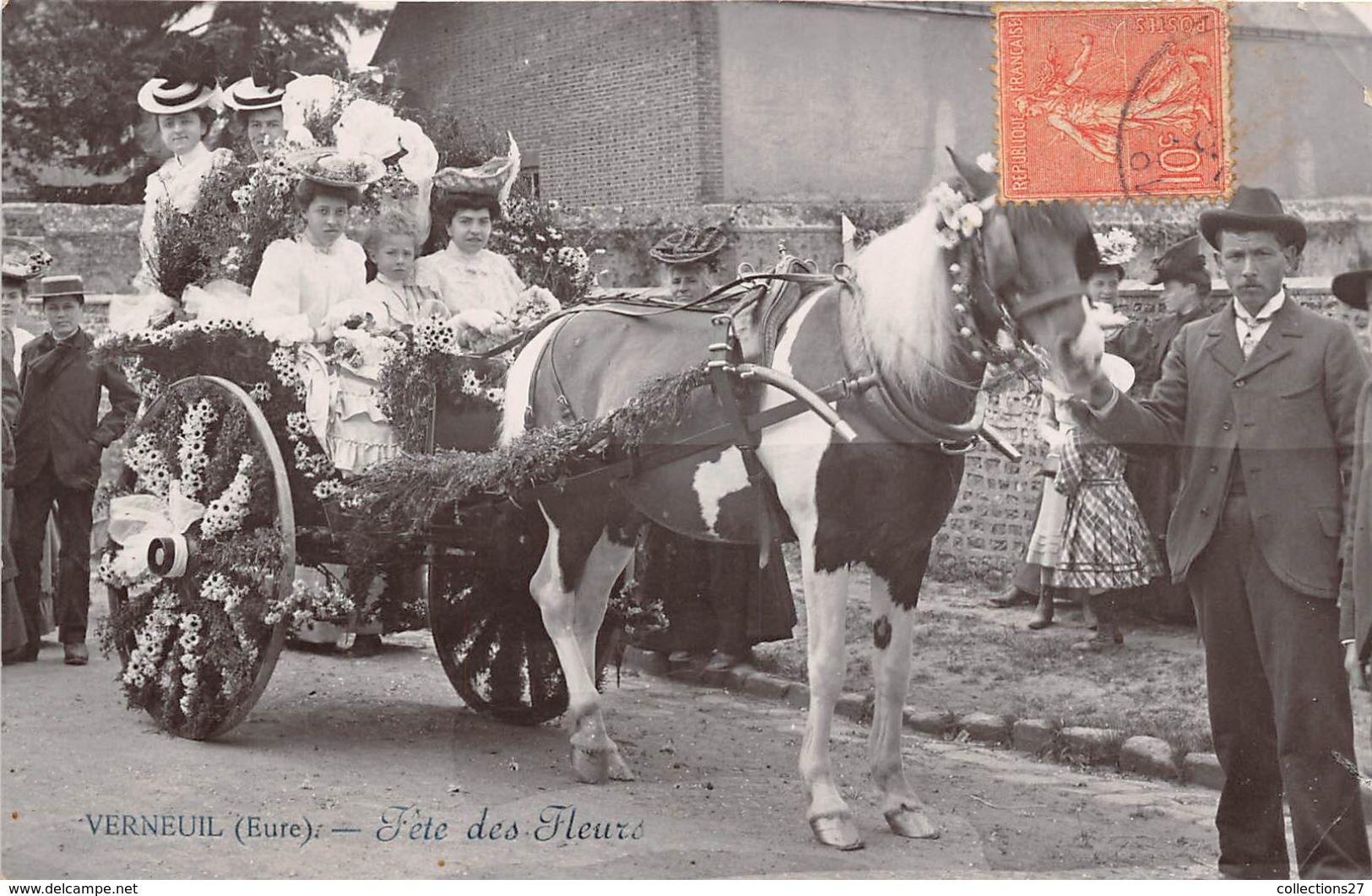 27-VERNEUIL-SUR-AVRE- CARTE PHOTO- FÊTE DES FLEURS - Verneuil-sur-Avre