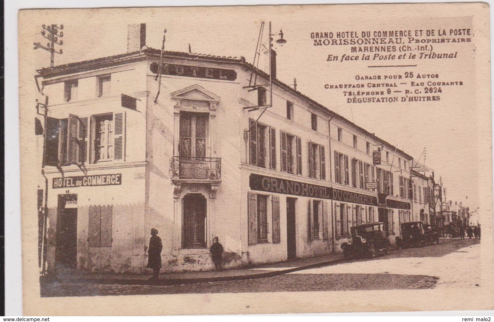 CARTE POSTALE   MARENNES 17 Grand Hôtel Du Commerce Et De La Poste - Marennes