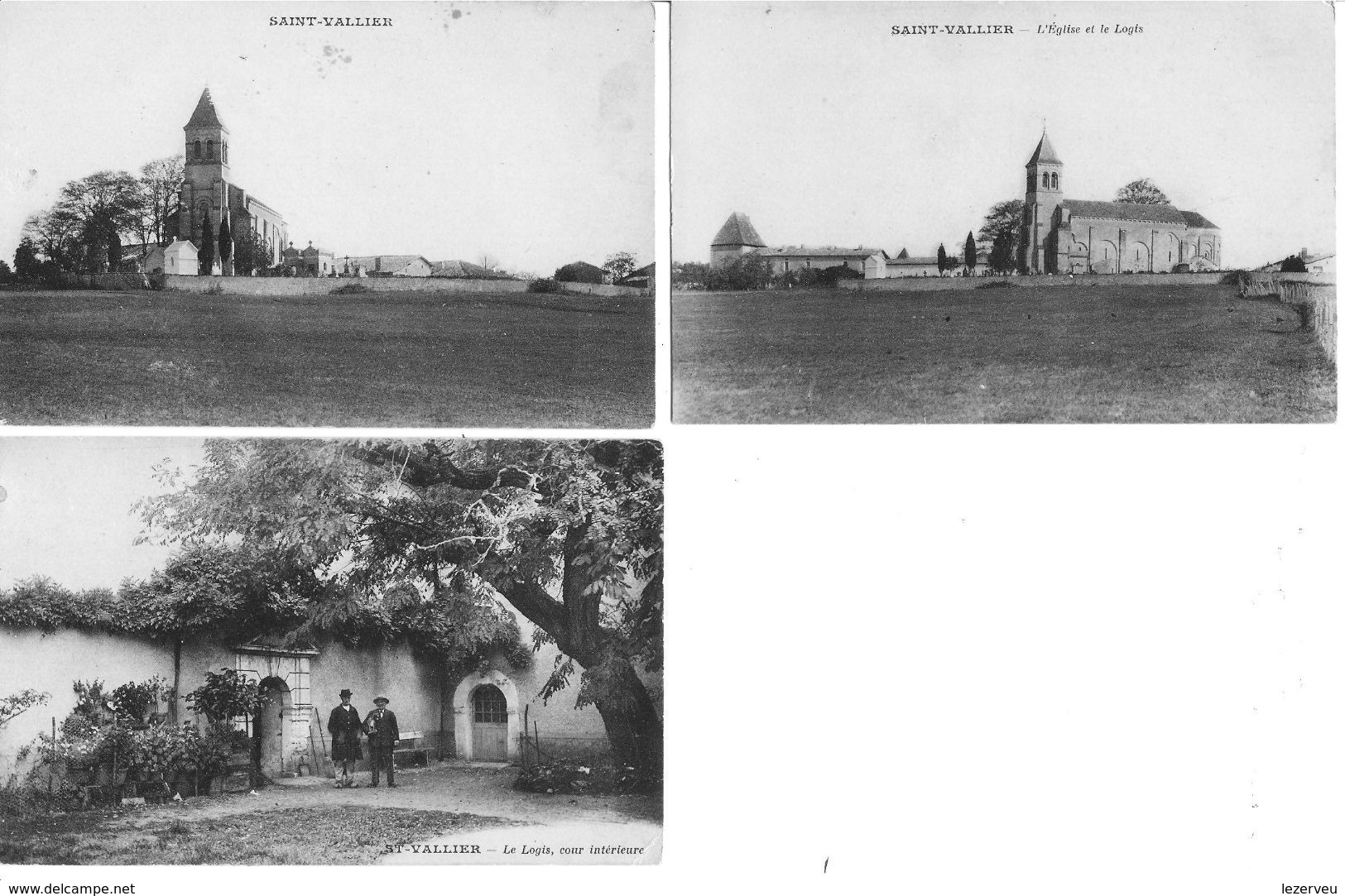 CPA 16 LOT DE 3 SAINT VALLIER L' EGLISE ET LE LOGIS - Altri & Non Classificati