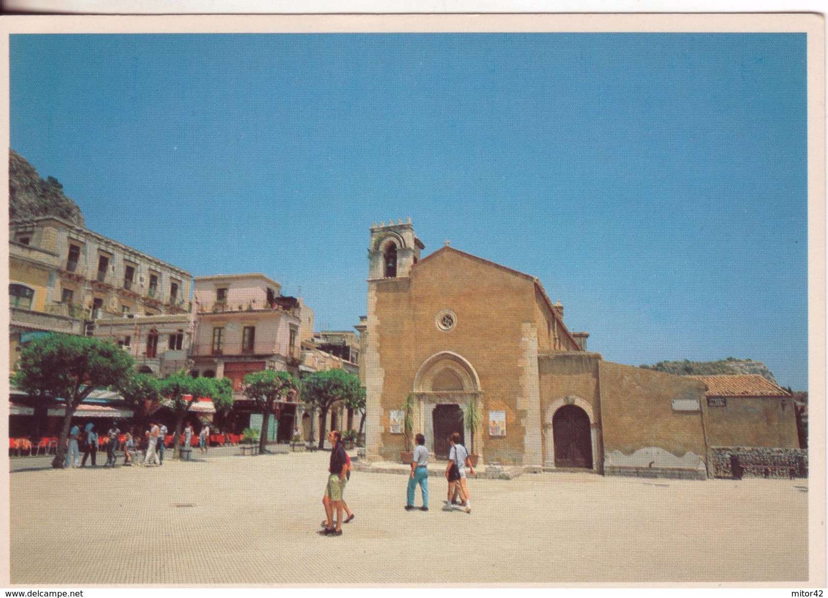 189-Taormina-Messina-Sicilia-Piazza 9 Aprie E Biblioteca-Nuova-Nouveau-New - Mazara Del Vallo