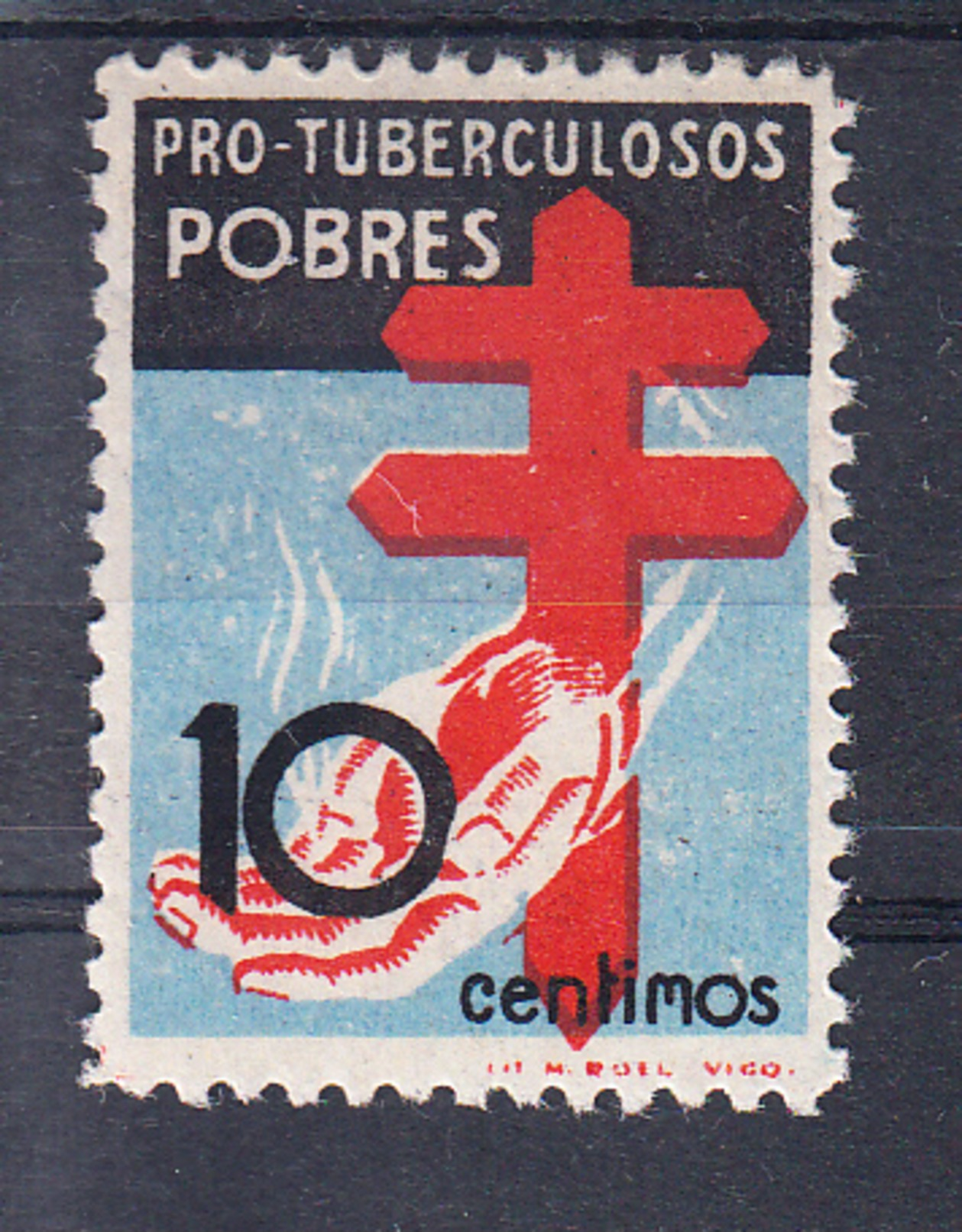 ESPAÑA 1937.PRO TUBERCULOSOS  EDIFIL Nº 840. 10  CENT NUEVOS CON   CHARNELA  CECI 2 Nº 128 - Nuevos