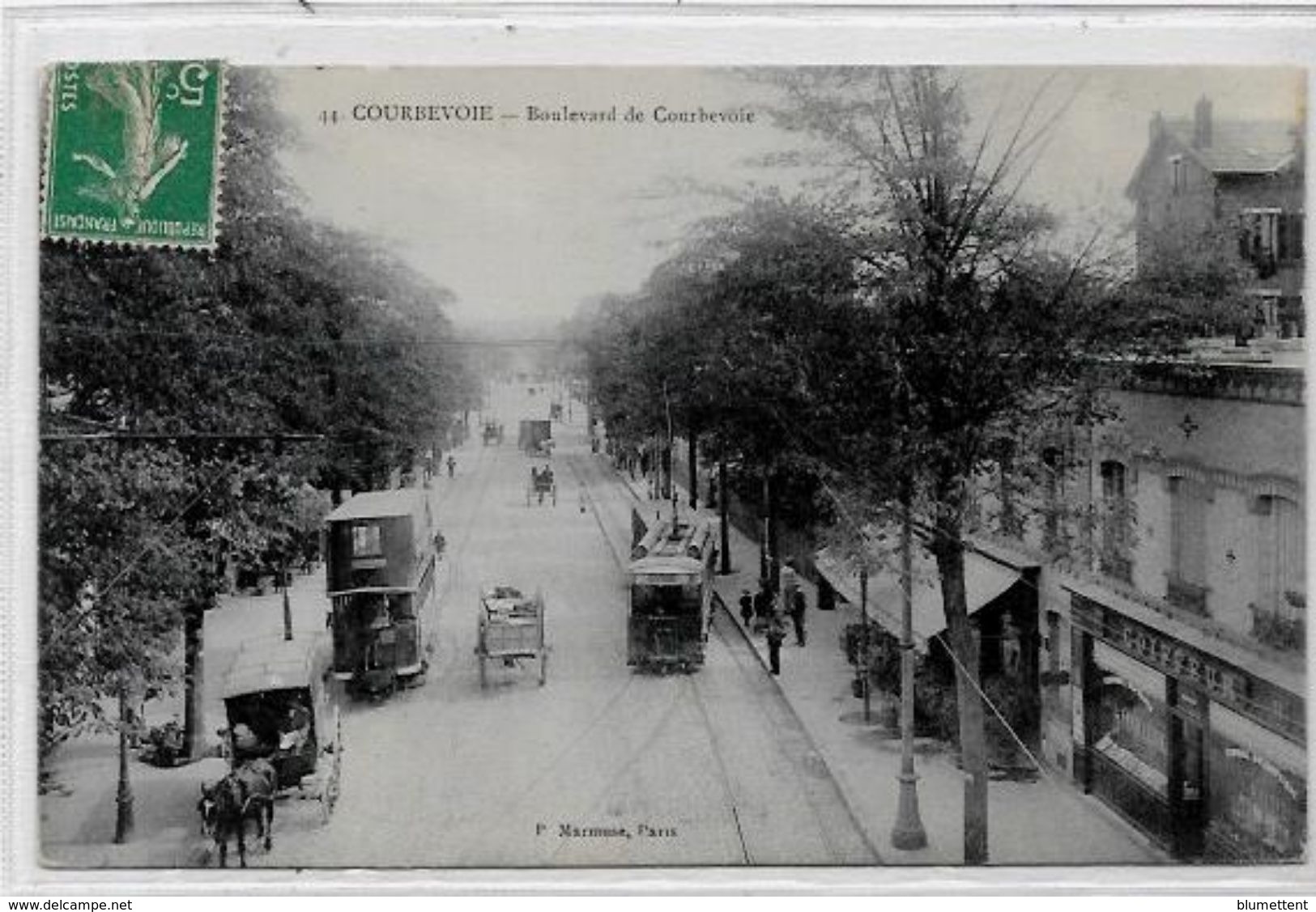 CPA Courbevoie Circulé Hauts De Seine Tramway - Courbevoie