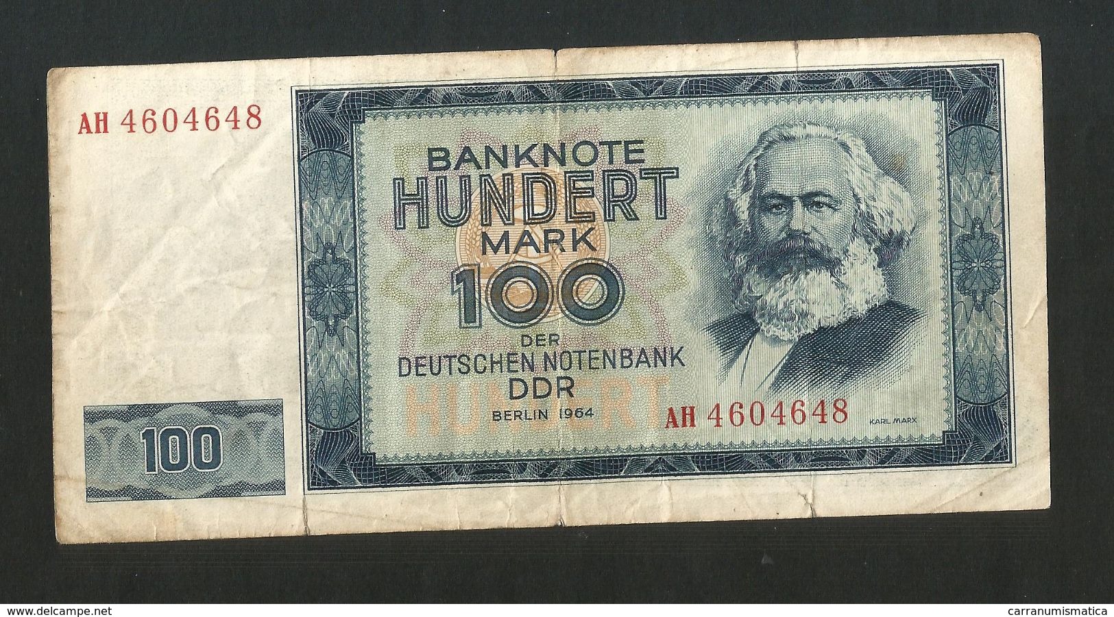 DDR - DEUTSCHLAND - DEUTSCHEN NOTENBANKEN - 100 Mark (Berlin 1964) K. Marx - 100 Deutsche Mark