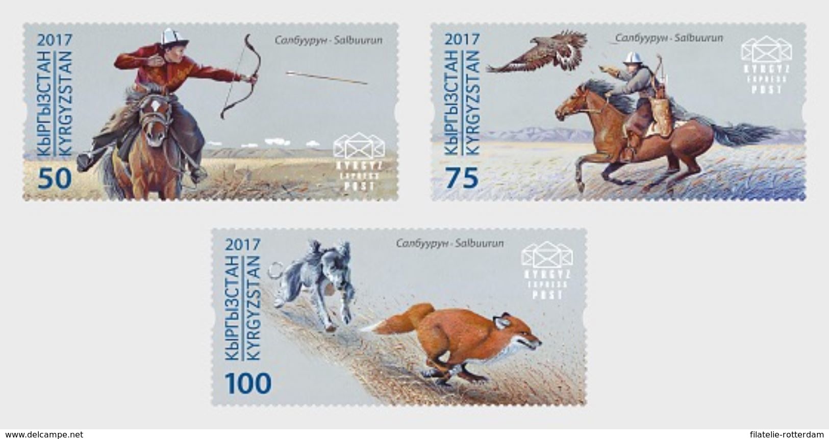 Kirgizië / Kyrgyzstan - Postfris / MNH - Complete Set Traditionele Jacht 2017 - Kirgizië