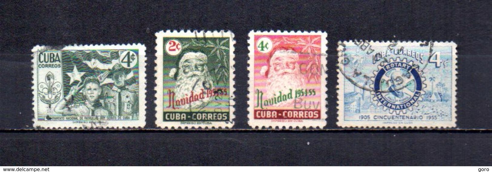 Cuba  1954-55  .-   Y&T  Nº    416-417/418-419 - Usados