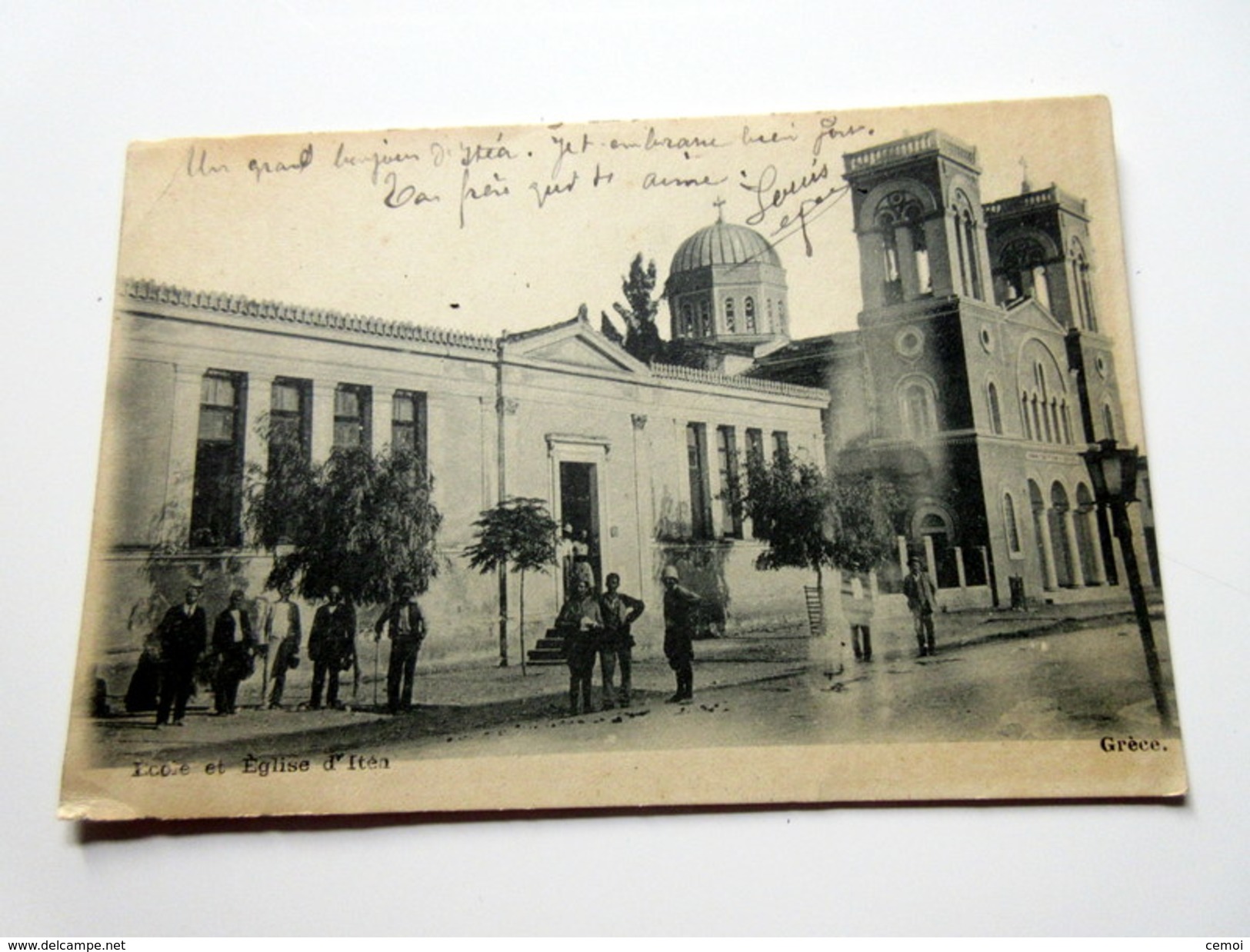 CPA Animée - Itéa (Grèce) - Ecole Et église - 1918 - Grecia