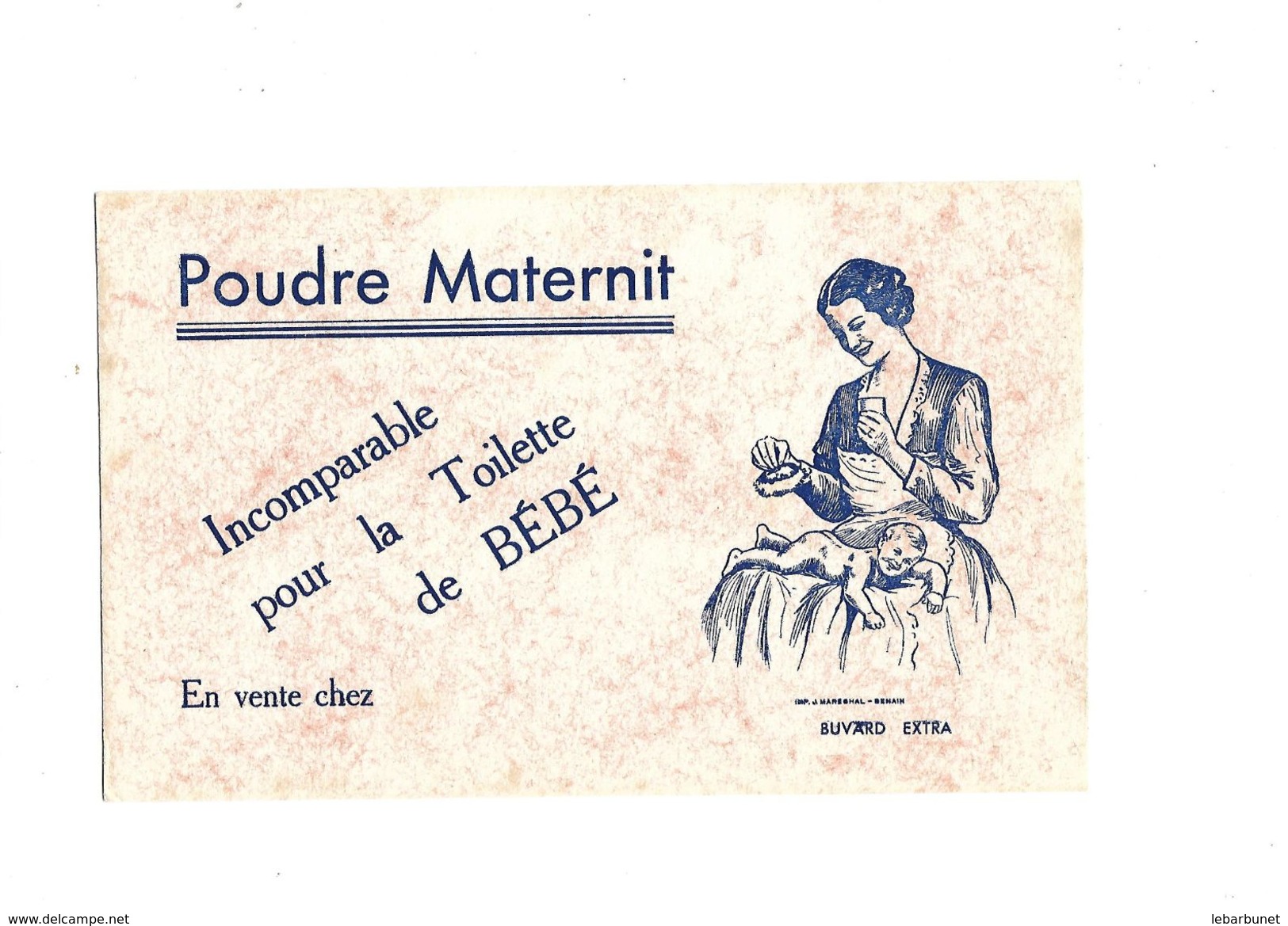 Buvard   Poudre Maternit Incomparable Pour La Toilette De Bébé - E