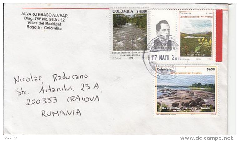 RIVER, LANDSCAPES, STAMPS ON COVER, 2011, COLOMBIA - Colombia