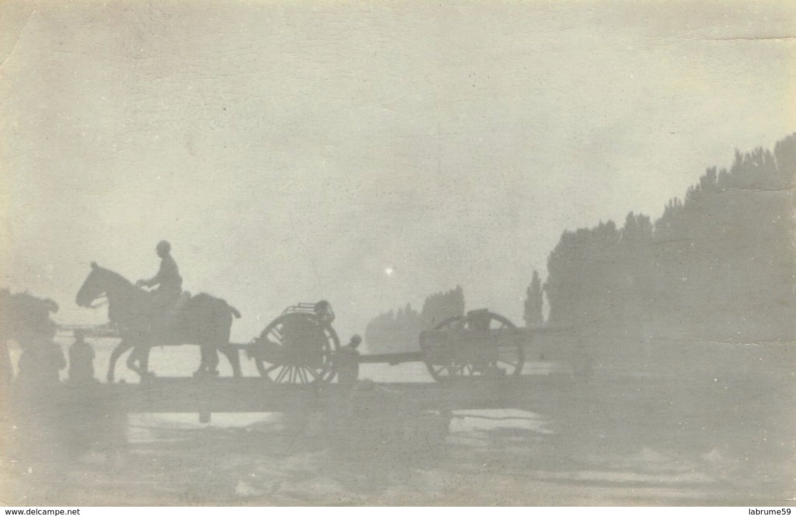 Photographie - Passage D'une Pièce De 75 Du 60° RACP - Pont De Traverse Sur Le Rhin - Kehl - Octobre 1922 - Occupation - Guerre, Militaire