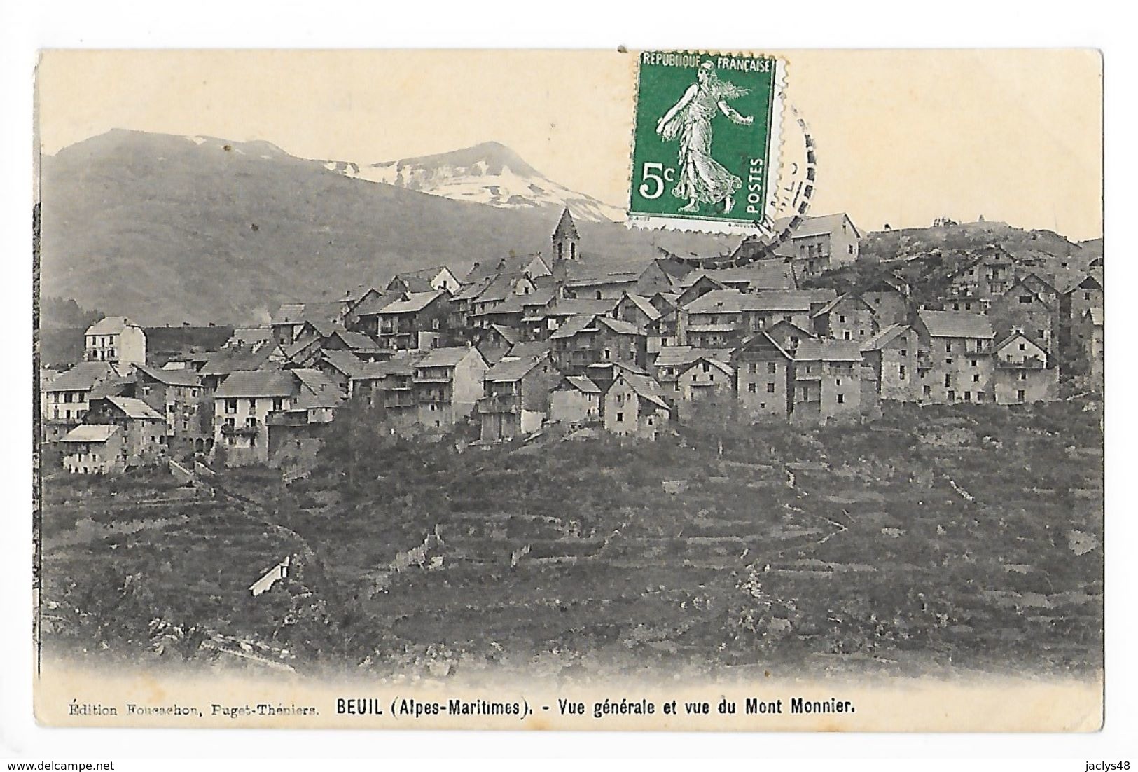 BEUIL  (cpa 06)  Vue Générale Et Vue Du Mont Monnier -   - L 1 - Autres & Non Classés