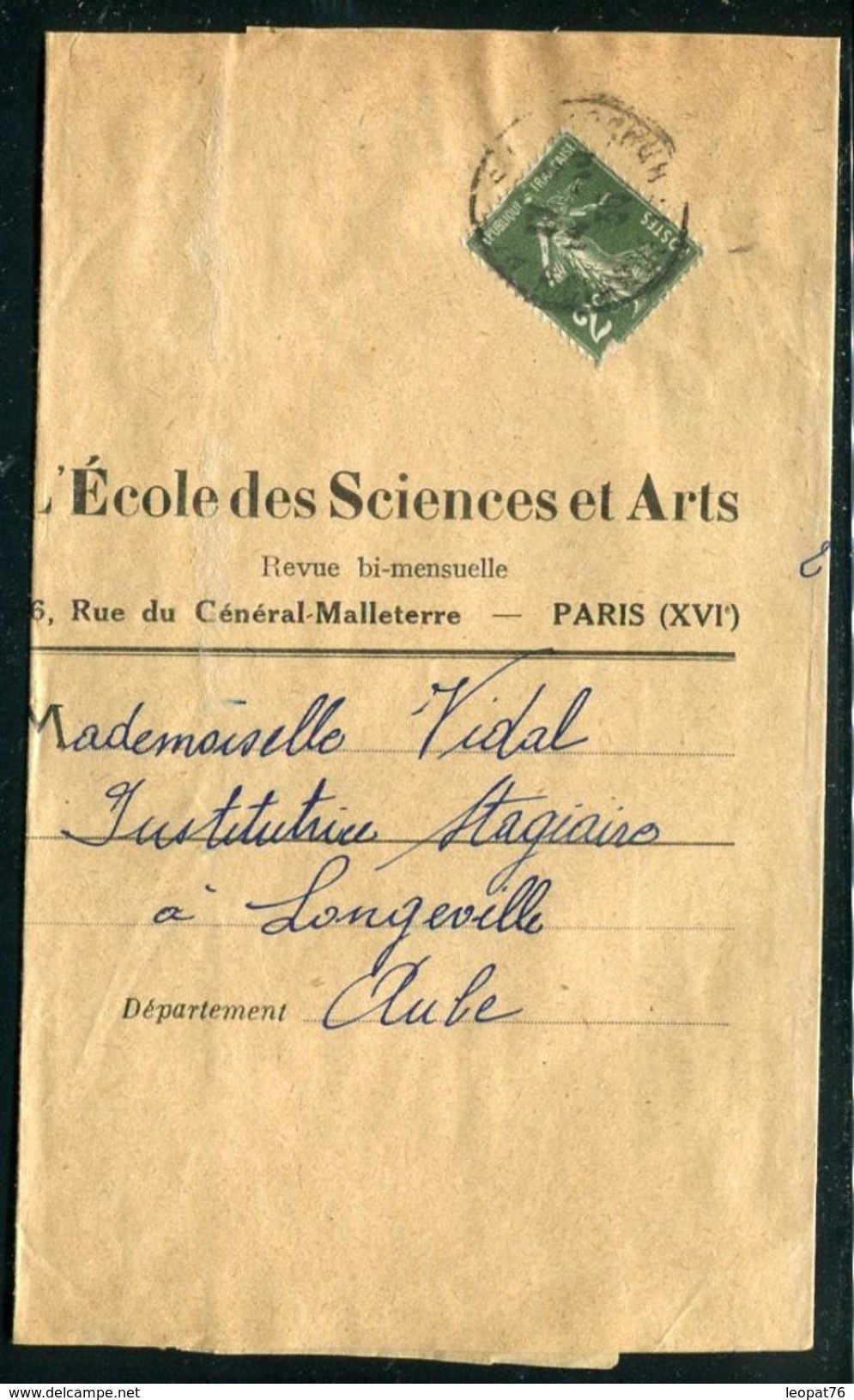 France - Type Semeuse 2cts Seul Sur Bande Journal De Paris Pour Longeville En 1935 - Ref N 69 - 1921-1960: Période Moderne